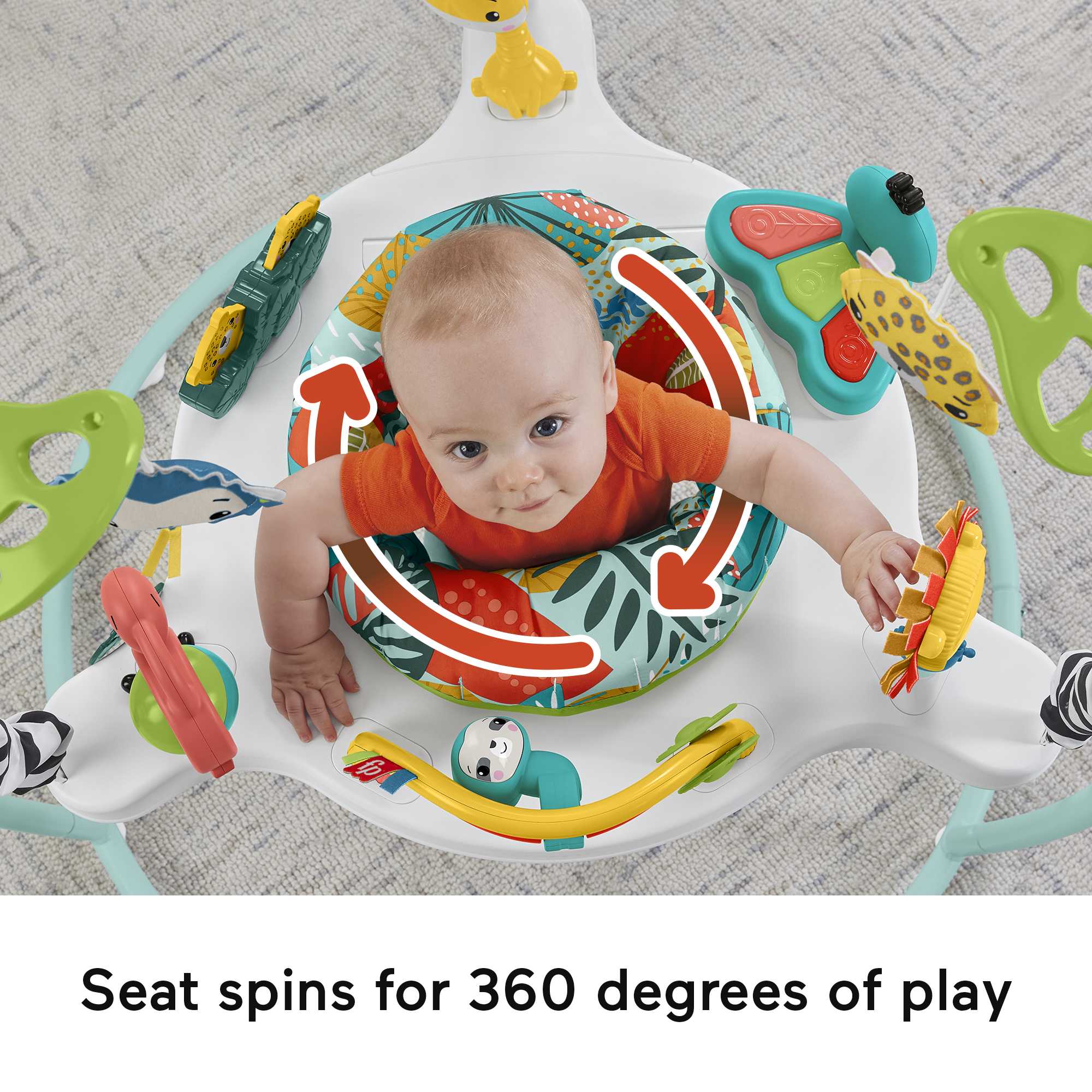 Fisher-Price Jumperoo Baby Activity Center With Lights And Sounds, Jumping Jungle - Image 3