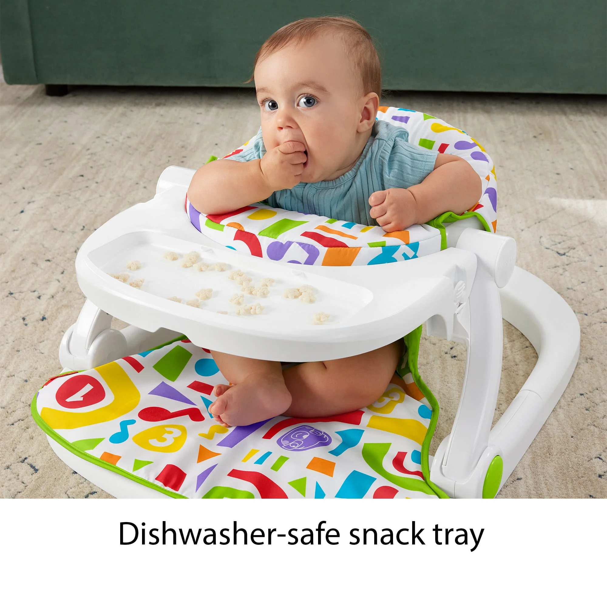 Fisher-Price Baby Chair, Deluxe Sit-Me-Up Seat With Kick & Play Piano Learning Toy & Snack Tray - Image 3