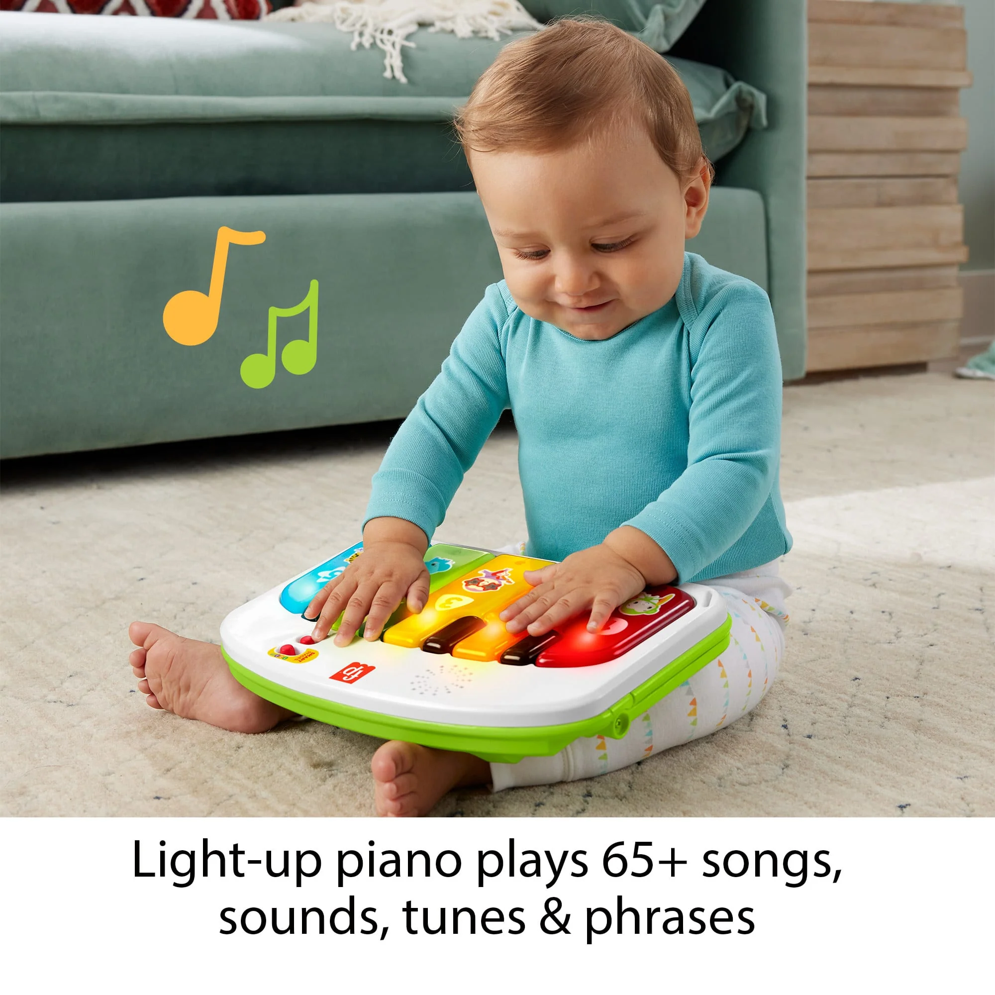 Fisher-Price Baby Chair, Deluxe Sit-Me-Up Seat With Kick & Play Piano Learning Toy & Snack Tray - Image 4
