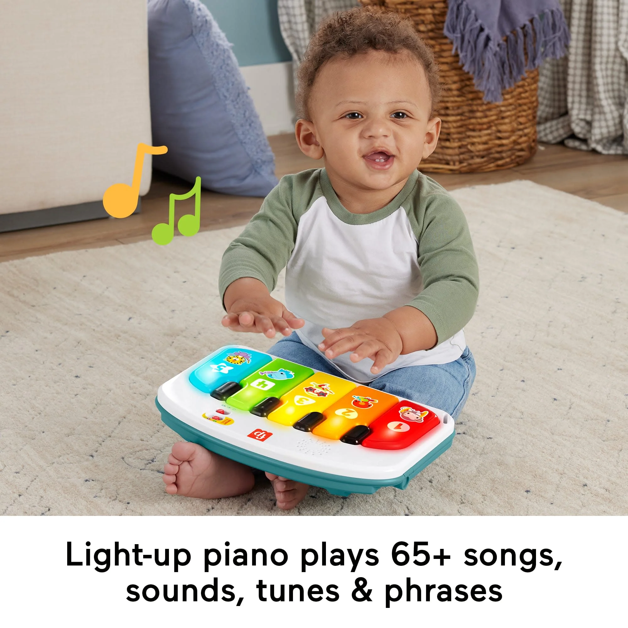 Fisher-Price Deluxe Kick & Play Sit-Me-Up Floor Seat Infant Chair With Piano Learning Toy - Image 5