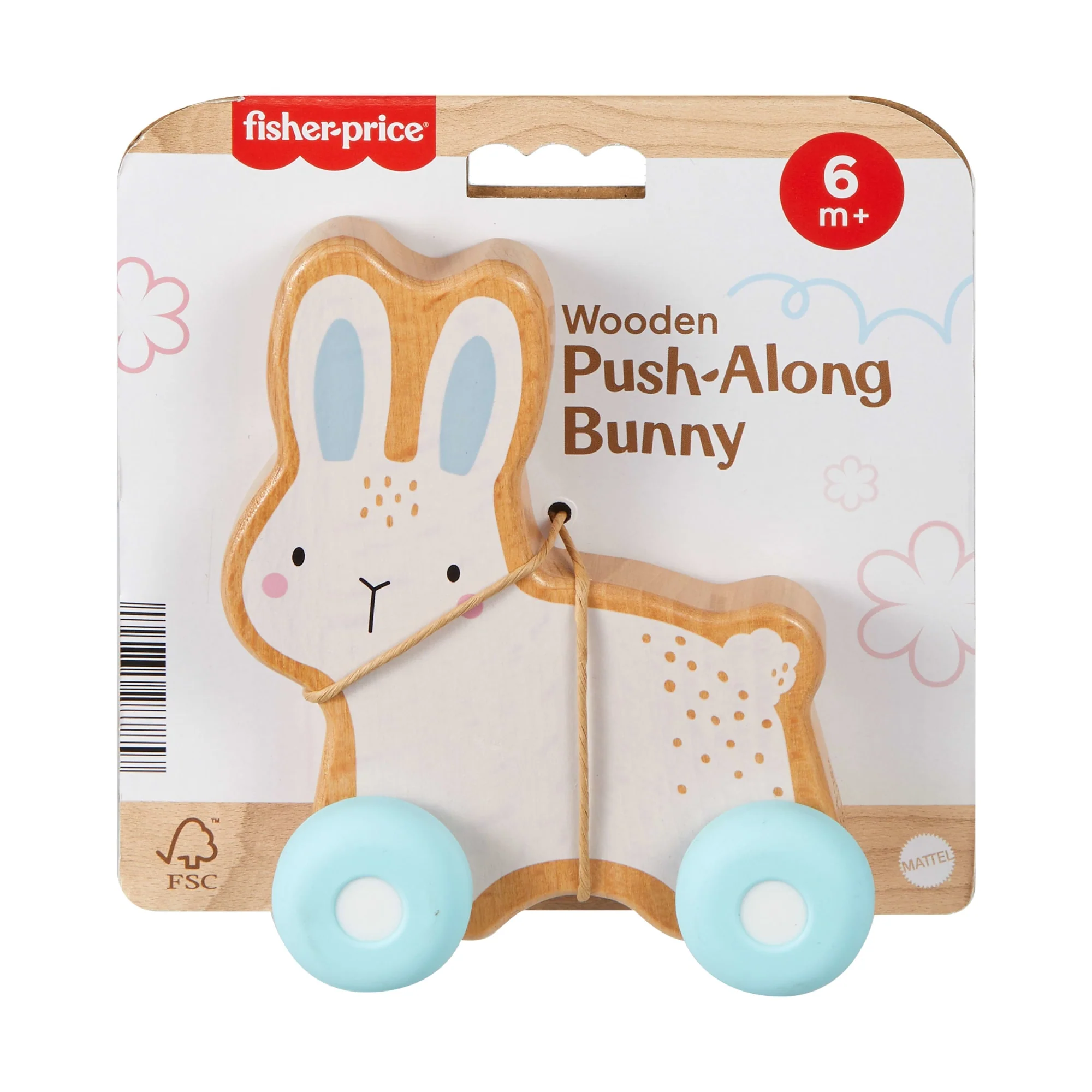 Fisher-Price Lapin à Pousser en Bois, Véhicule Pour Jeu à 4Pattes 1Élément en Bois - Image 6