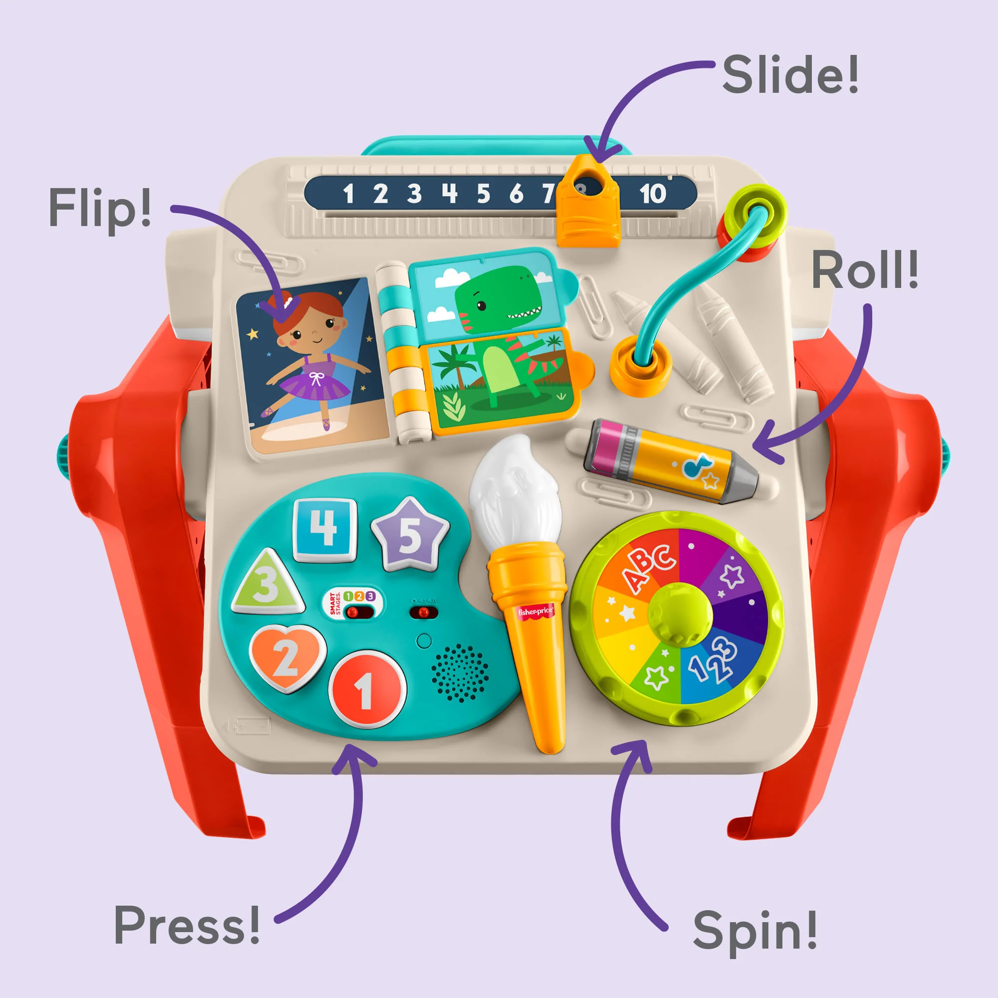 Fisher-Price Laugh & Learn 4-In-1 Activity Table & Easel, Electronic Learning Toy For Baby & Toddler - Image 4