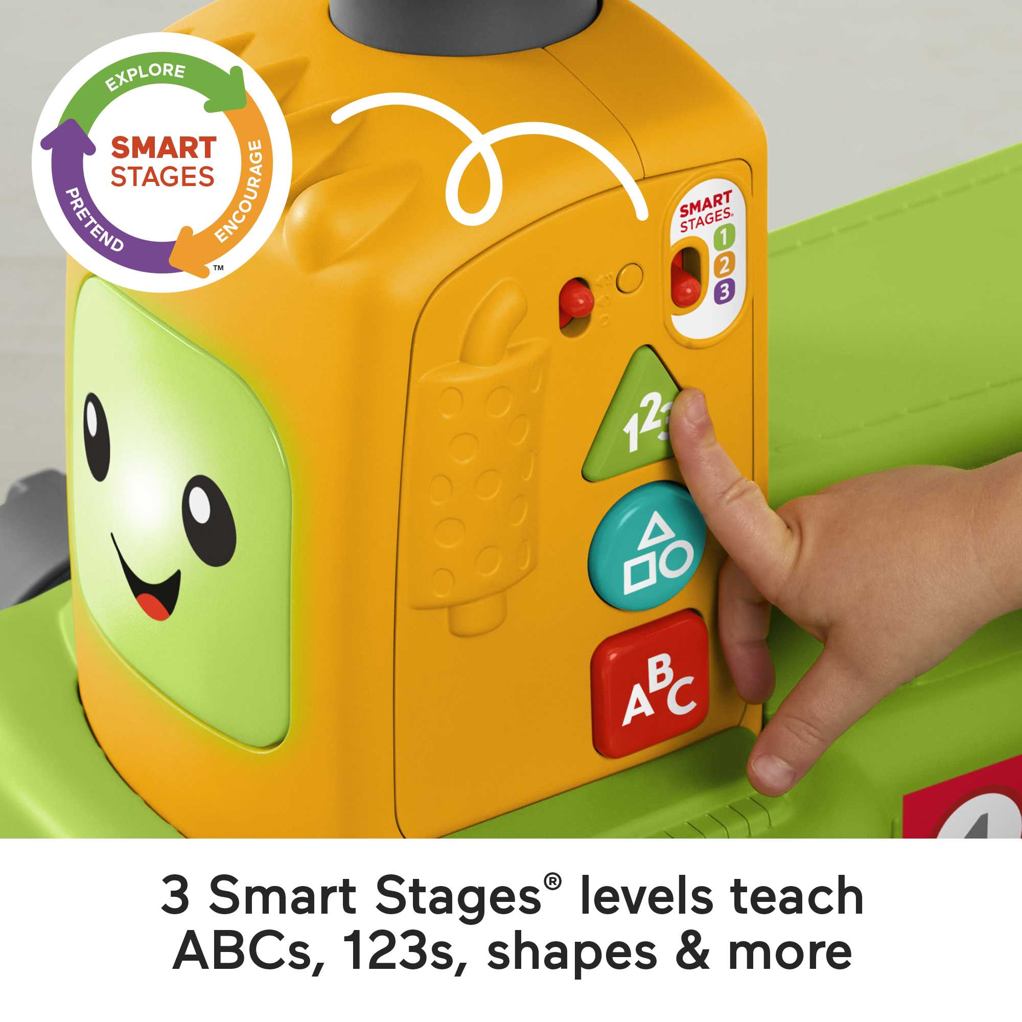 Fisher-Price Laugh & Learn 4-In-1 Farm To Market Tractor Ride-On Learning Toy, Multilanguage Version - Image 4