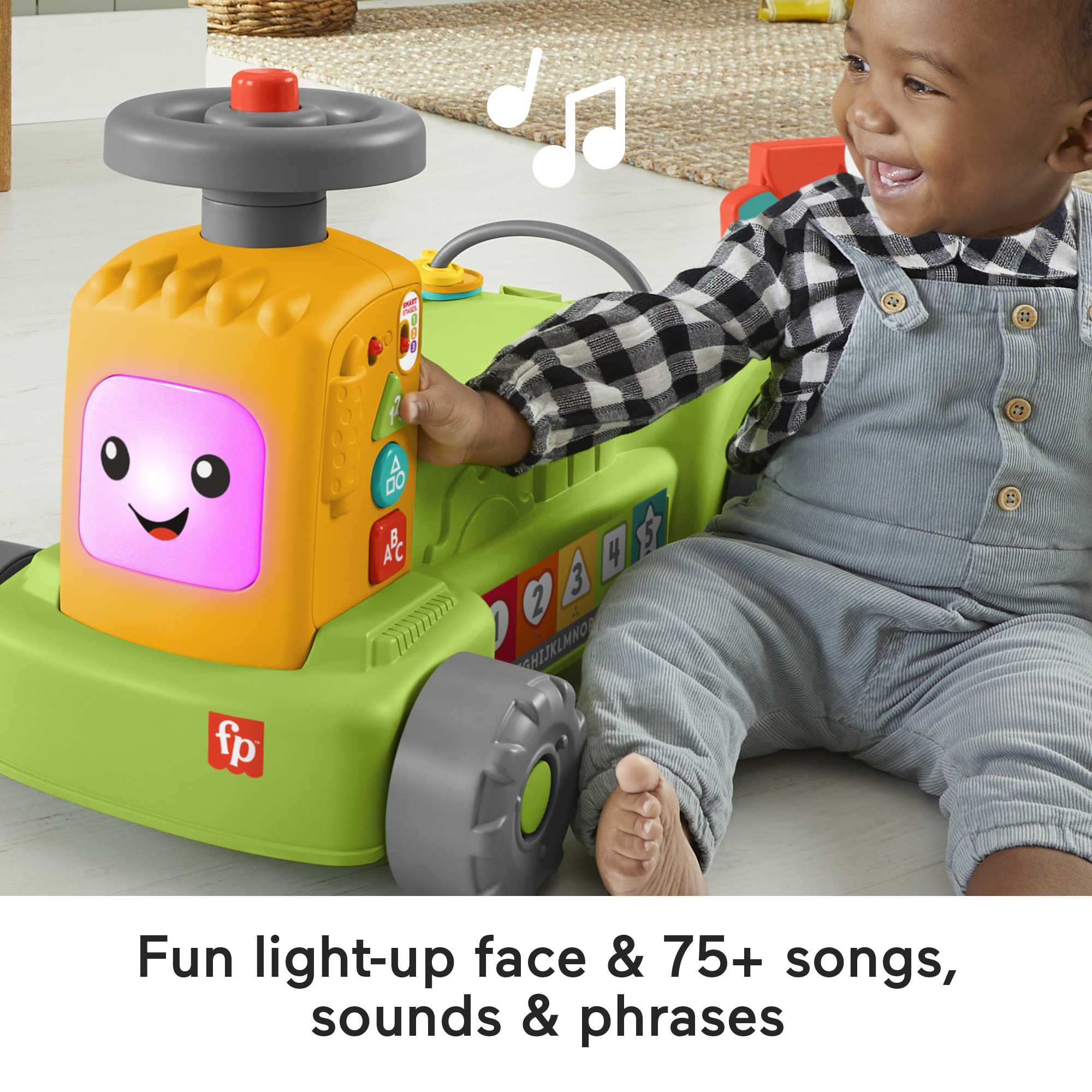 Fisher-Price Laugh & Learn 4-In-1 Farm To Market Tractor Ride-On Learning Toy, Multilanguage Version - Image 5