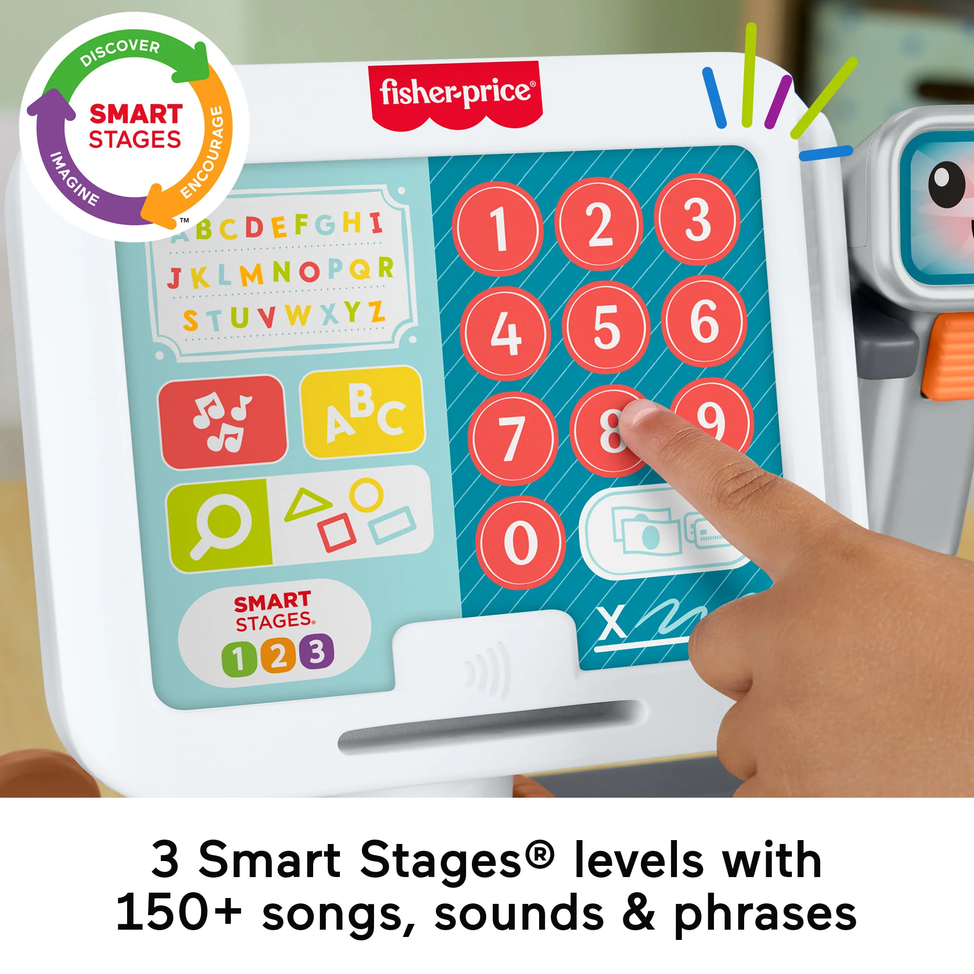 Fisher-Price Laugh & Learn Count & Shop Cash Register Electronic Toddler Learning Toy, Multilanguage Version - Image 2