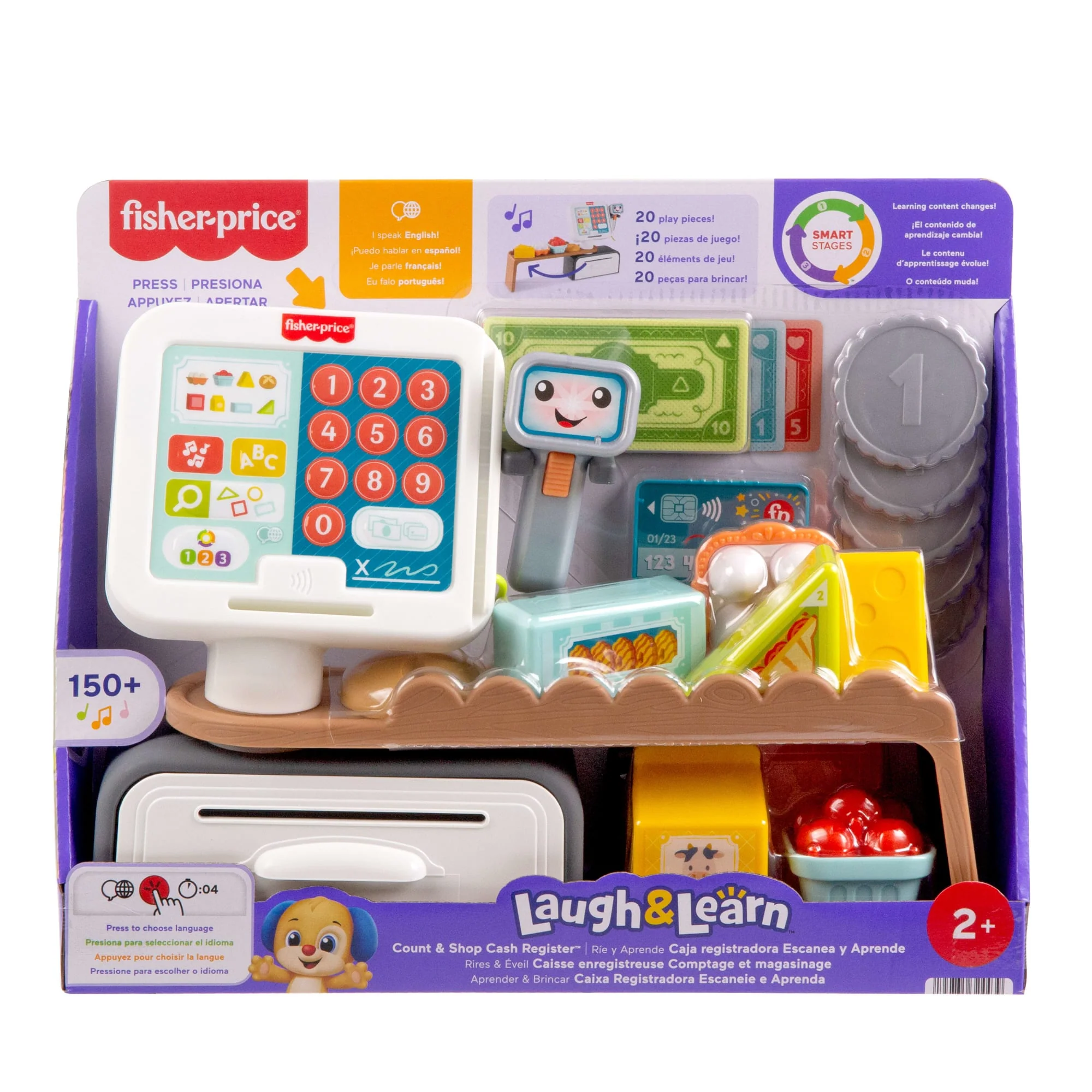 Fisher-Price Laugh & Learn Count & Shop Cash Register Electronic Toddler Learning Toy, Multilanguage Version - Image 5