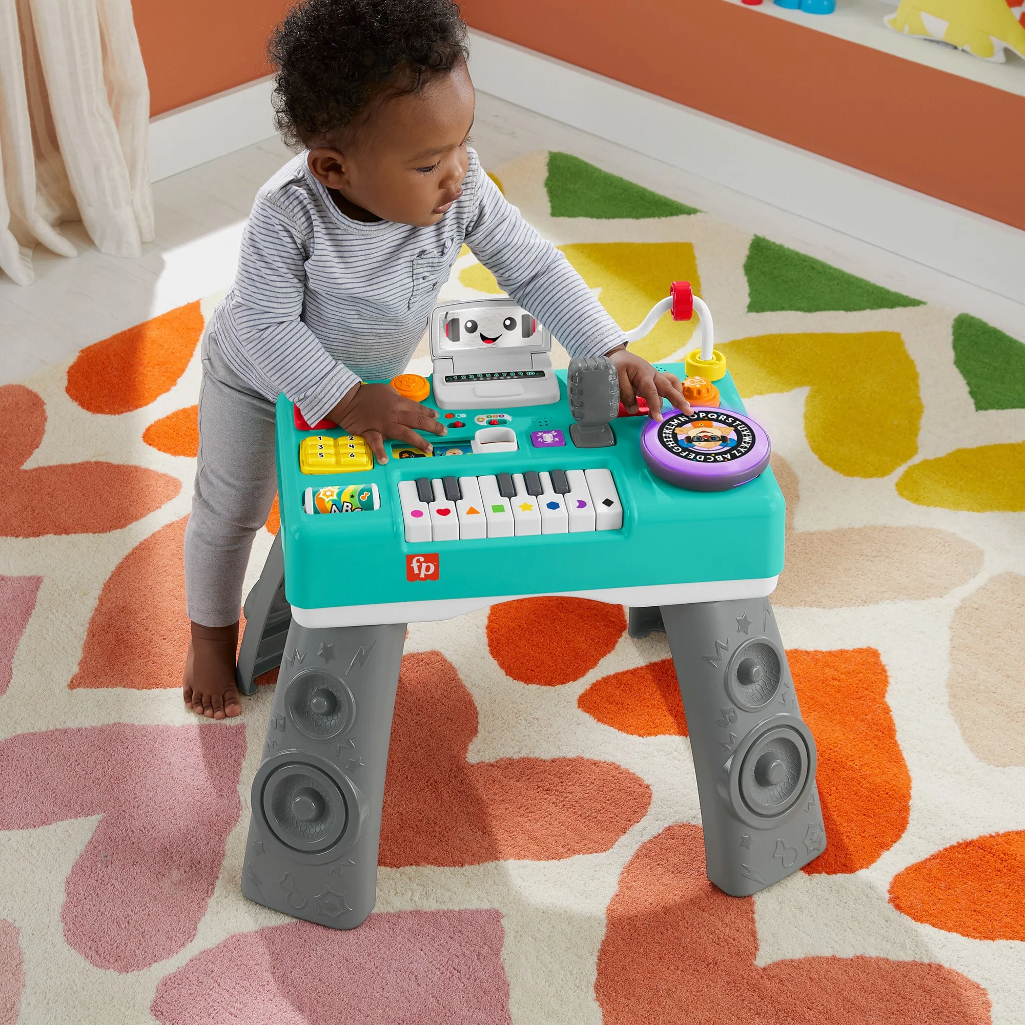 Fisher-Price Laugh & Learn Mix & Learn DJ Table Musical Learning Toy For Baby & Toddler, Multi-Language Version - Image 2