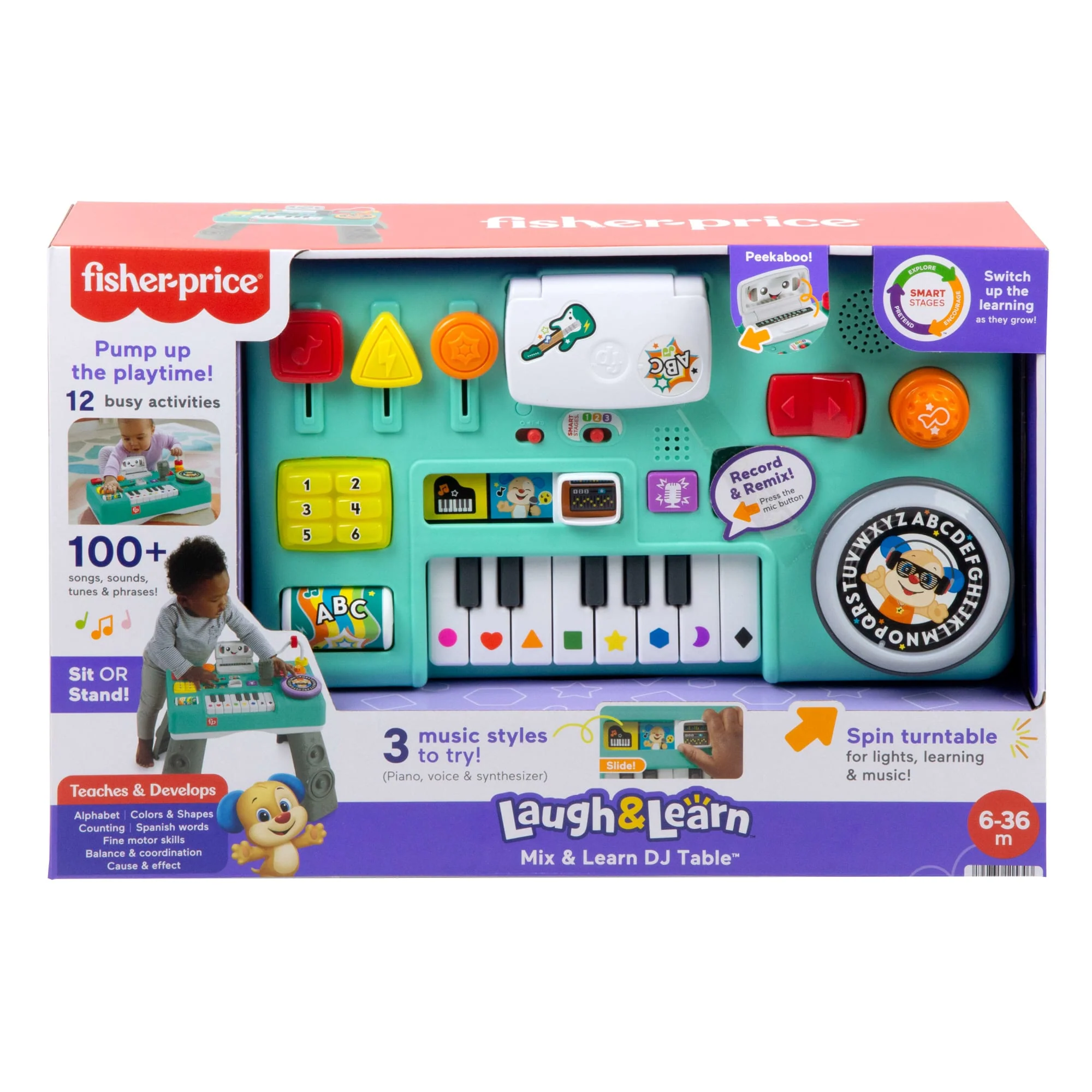 Fisher-Price Laugh & Learn Mix & Learn DJ Table, Musical Learning Toy For Baby & Toddler - Image 6