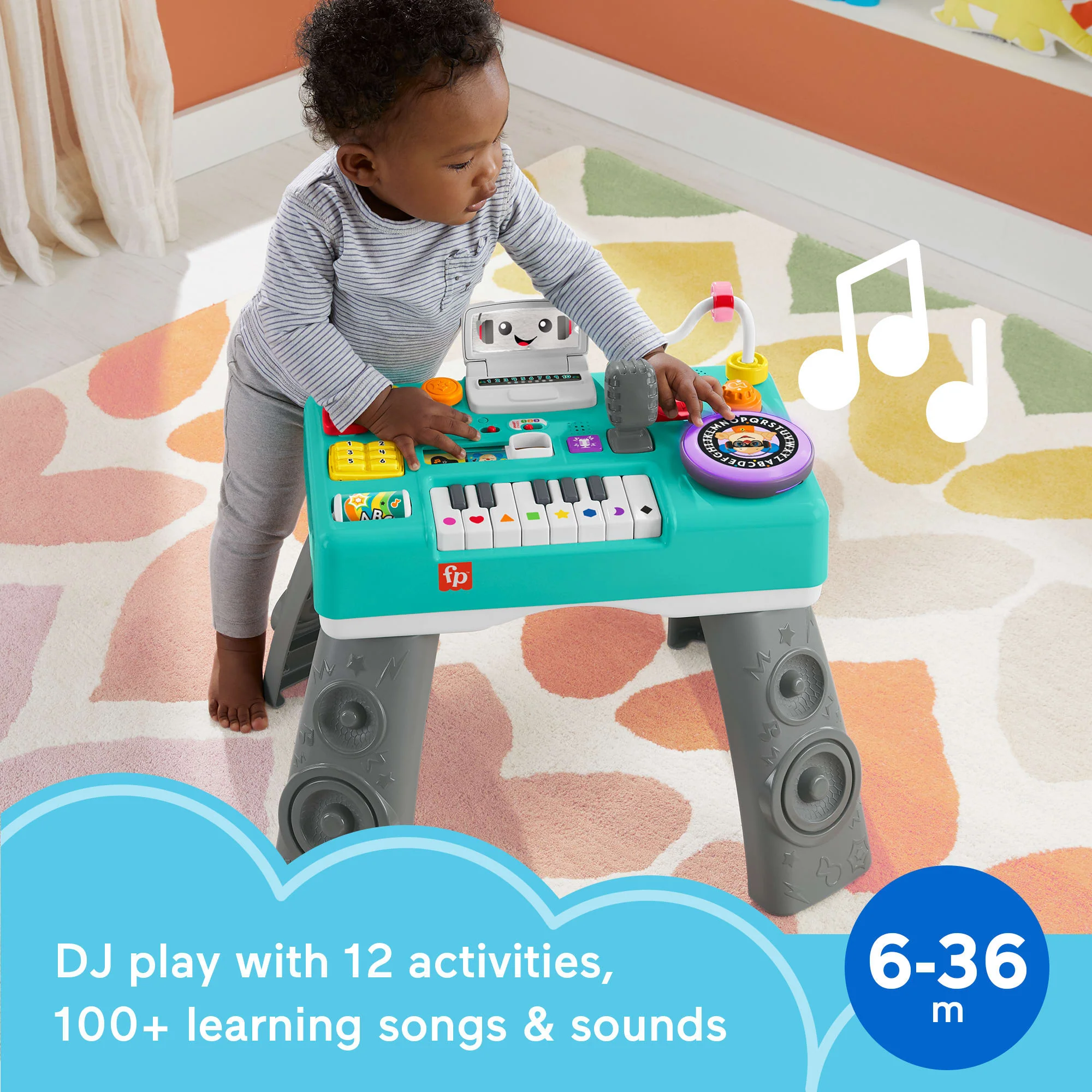 Fisher-Price Laugh & Learn Mix & Learn DJ Table Musical Learning Toy For Baby & Toddler, Multilanguage Version - Image 2