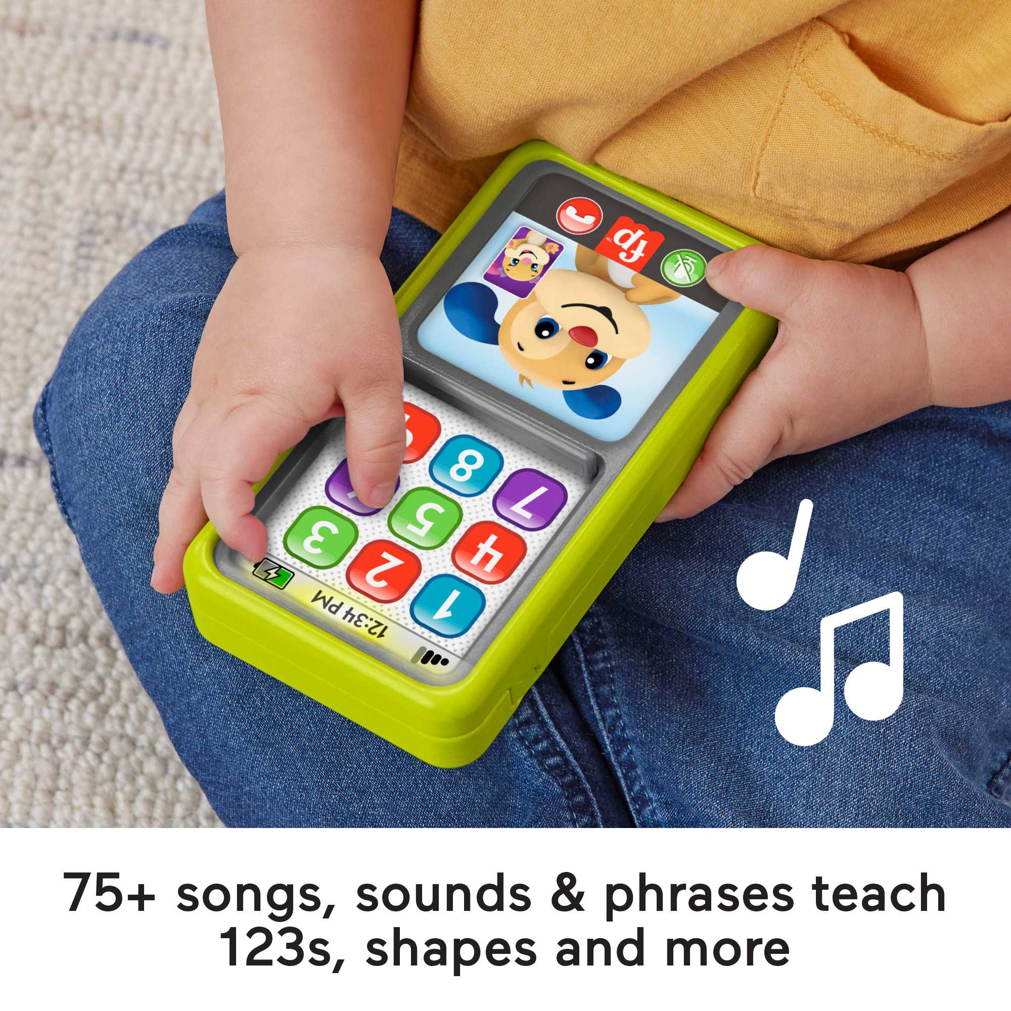 Fisher-Price Laugh & Learn Musical Toy Phone, 2-in-1 Slide To Learn Smartphone For Baby To Toddler - English & French Version - Image 3