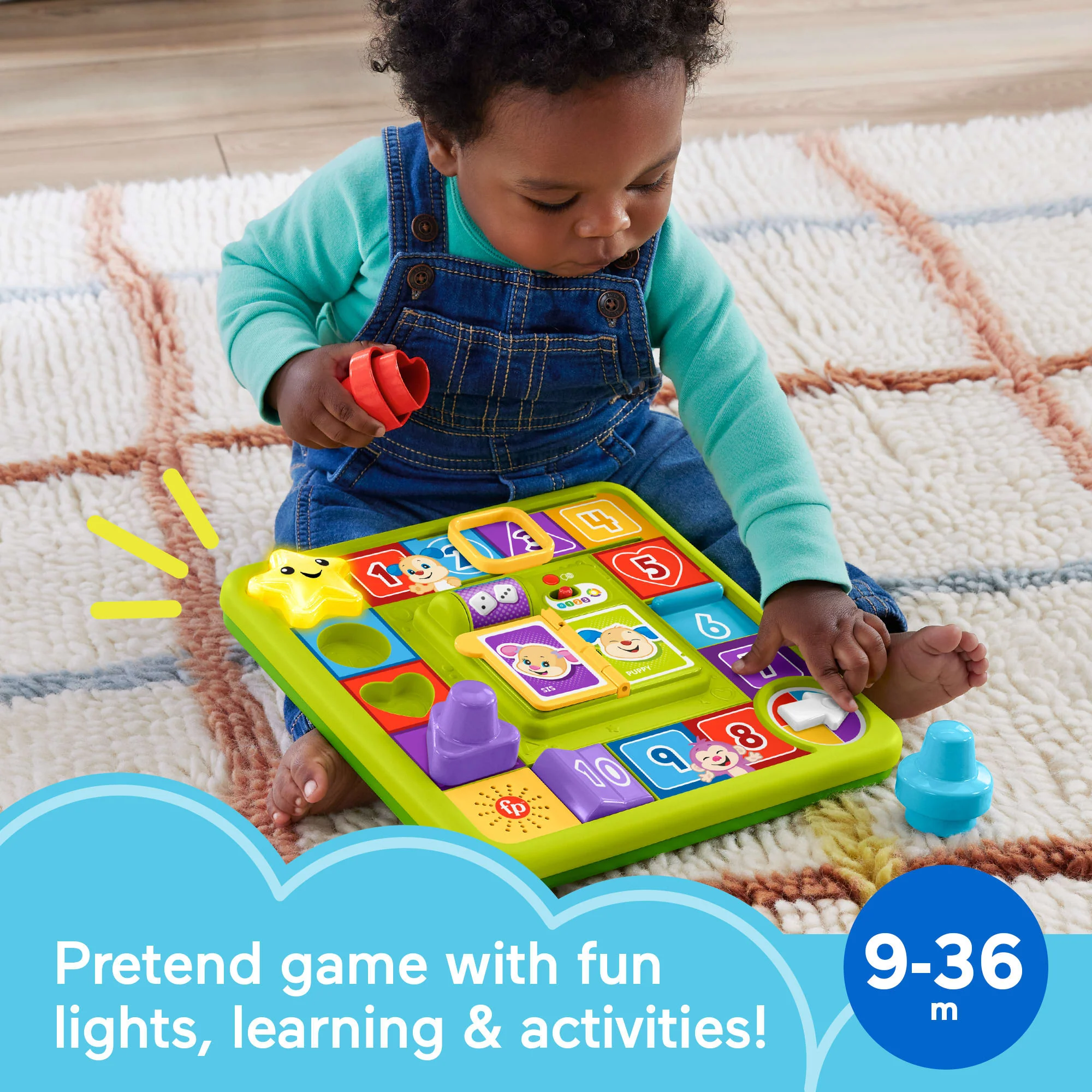 Fisher-Price Pretend Board Game Baby Toy With Music, Laugh & Learn Puppy's Game Activity Board, Multi-Language Version - Image 2