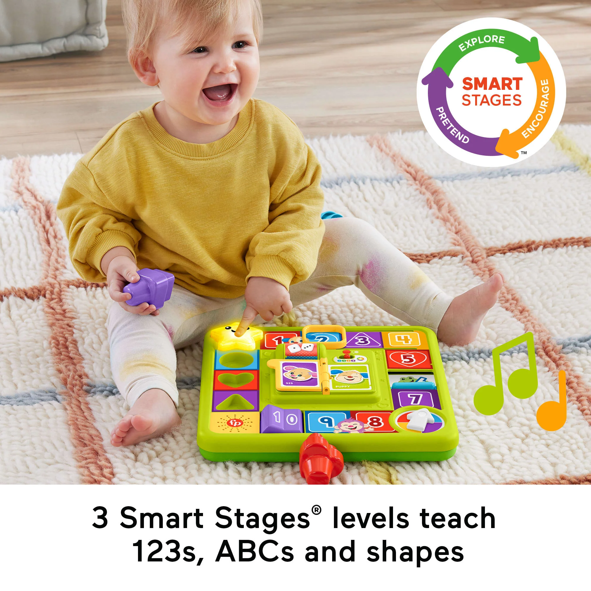 Fisher-Price Pretend Board Game Baby Toy With Music, Laugh & Learn Puppy's Game Activity Board, Multi-Language Version - Image 4