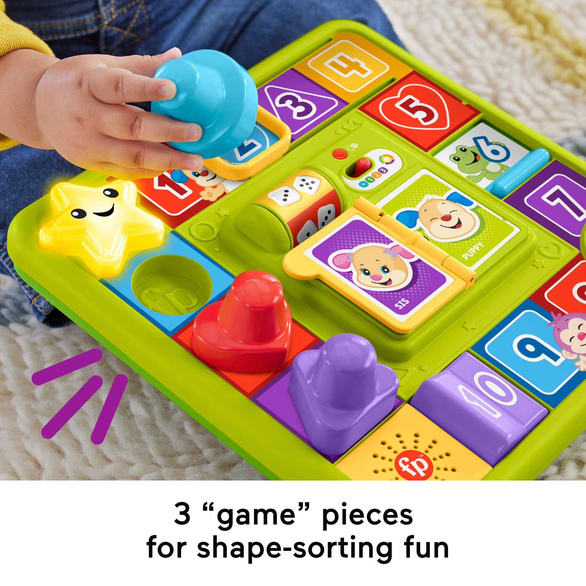 Fisher-Price Pretend Board Game Baby Toy With Music, Laugh & Learn Puppy's Game Activity Board, Multi-Language Version - Image 5