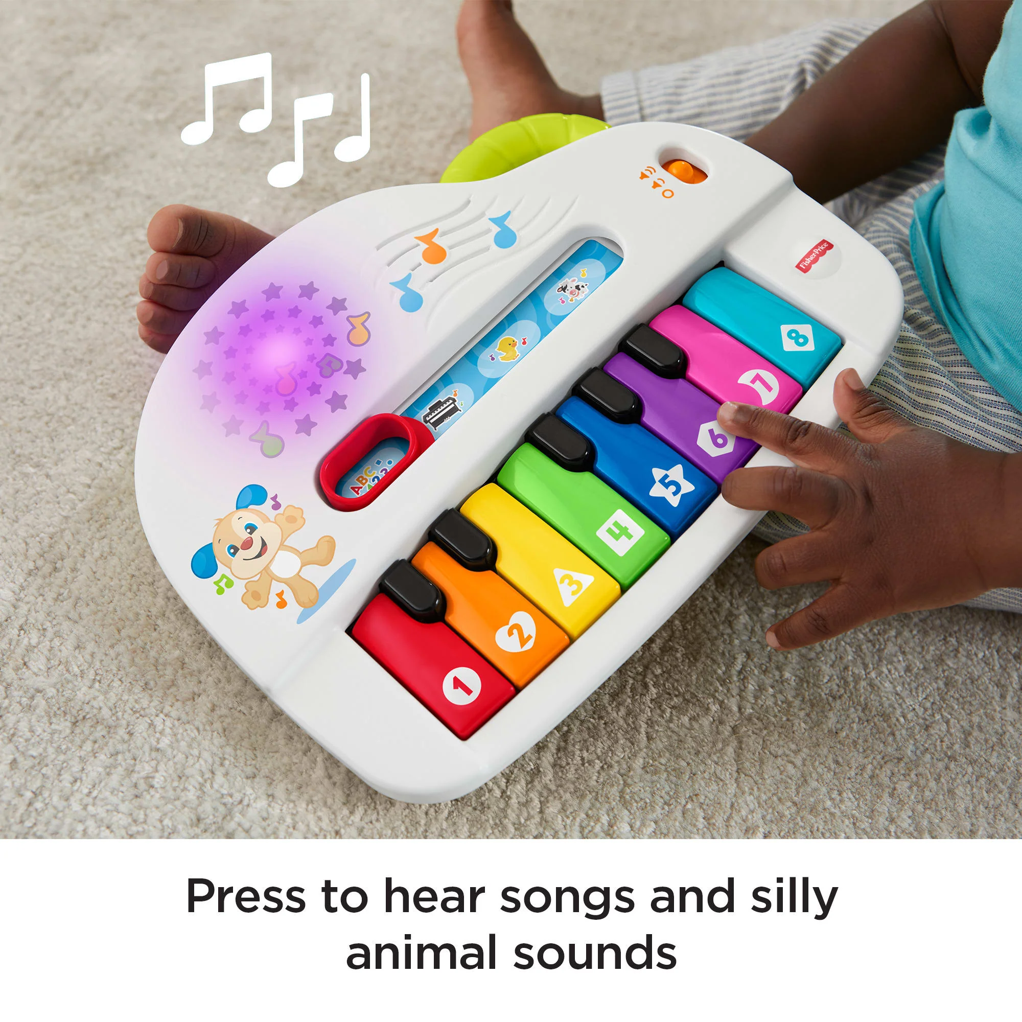 Fisher-Price Laugh & Learn Silly Sounds Light-Up Piano Interactive Toy For Baby & Toddler - Image 4