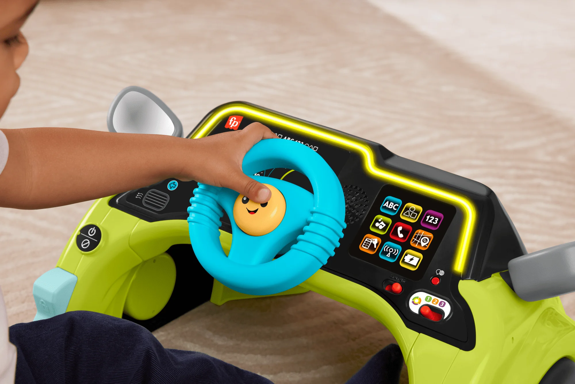 Fisher-Price Laugh & Learn Sit & Steer Driver Activity Center Baby & Toddler Learning Toy, Multilanguage Version - Image 3