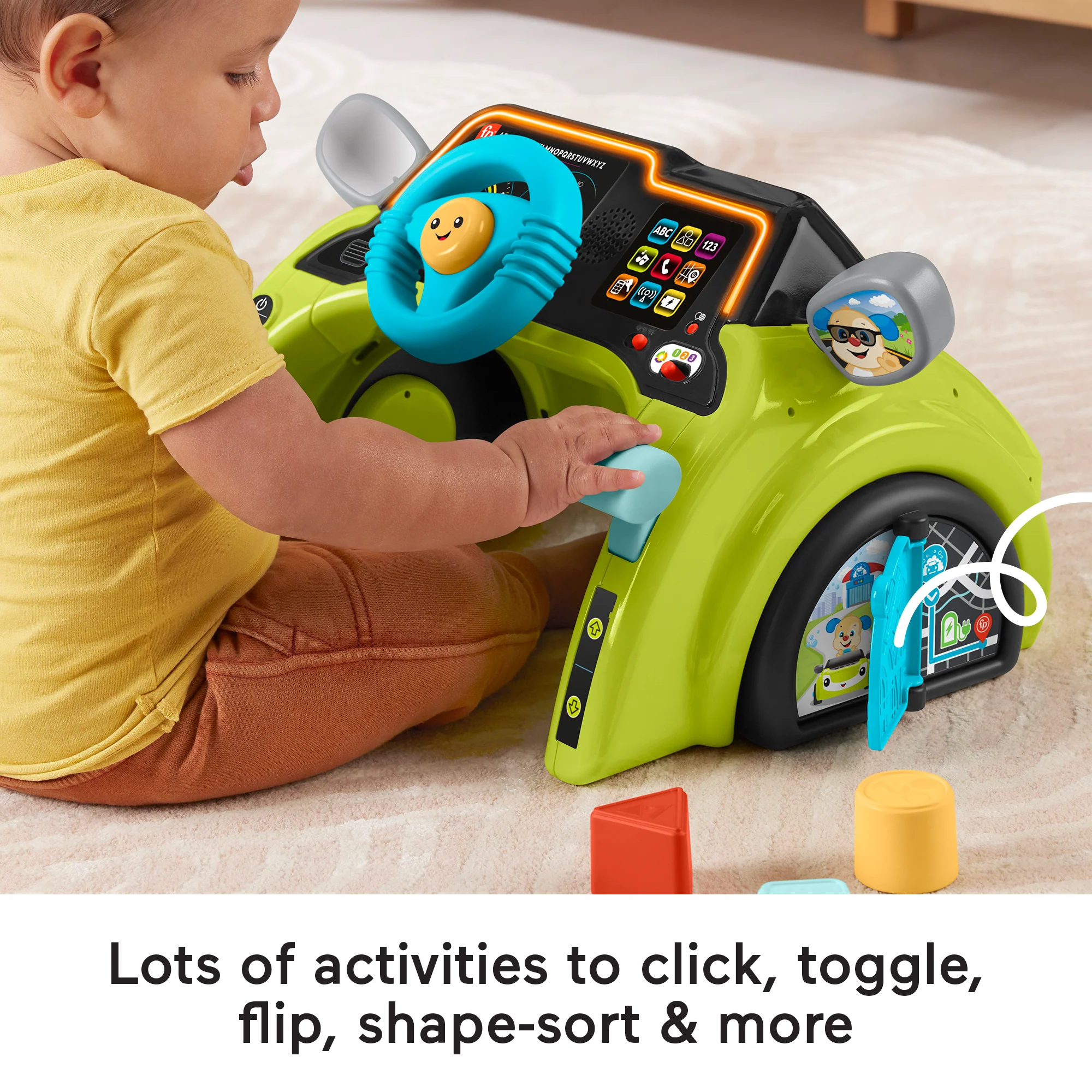 Fisher-Price Laugh & Learn Sit & Steer Driver Activity Center Learning Toy For infants & Toddlers - Image 4