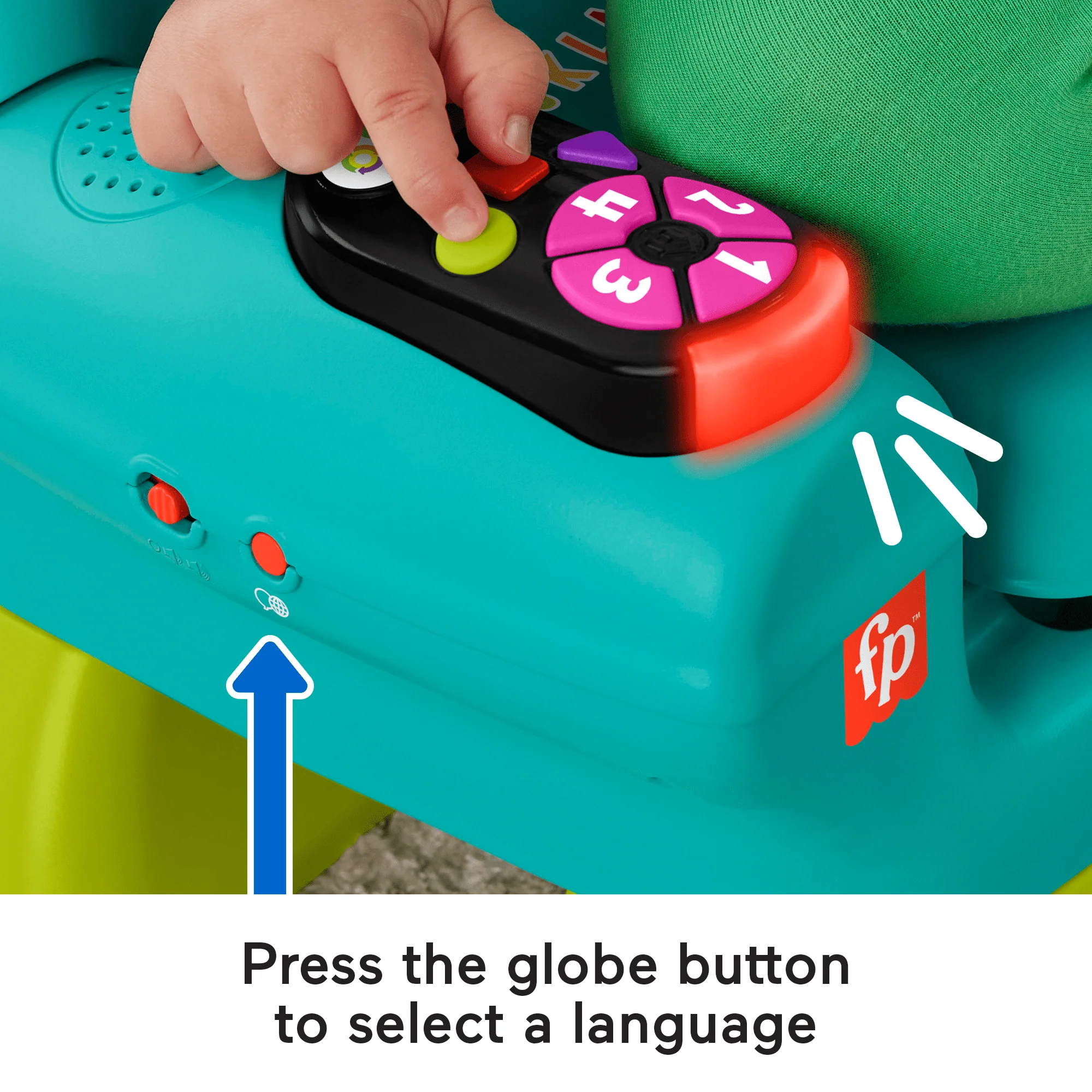 Fisher-Price Laugh & Learn Smart Stages Chair Teal Electronic Learning Toy For Toddlers, Multilanguage Version - Image 3