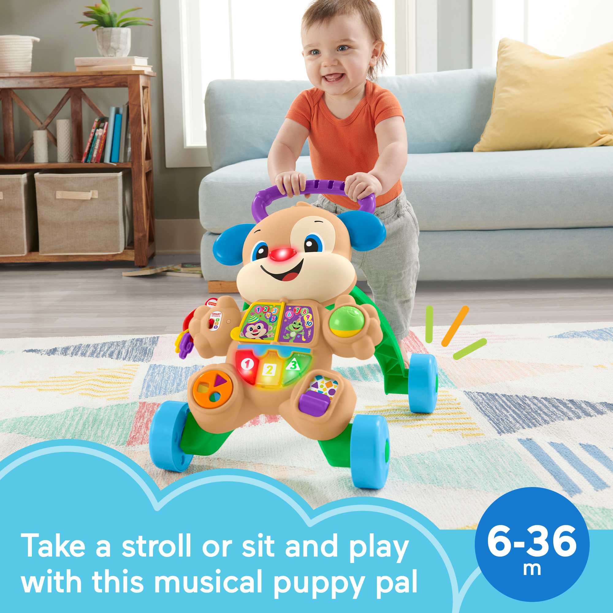Fisher-Price Laugh & Learn Smart Stages Learn With Puppy Walker - English & French Version - Image 2