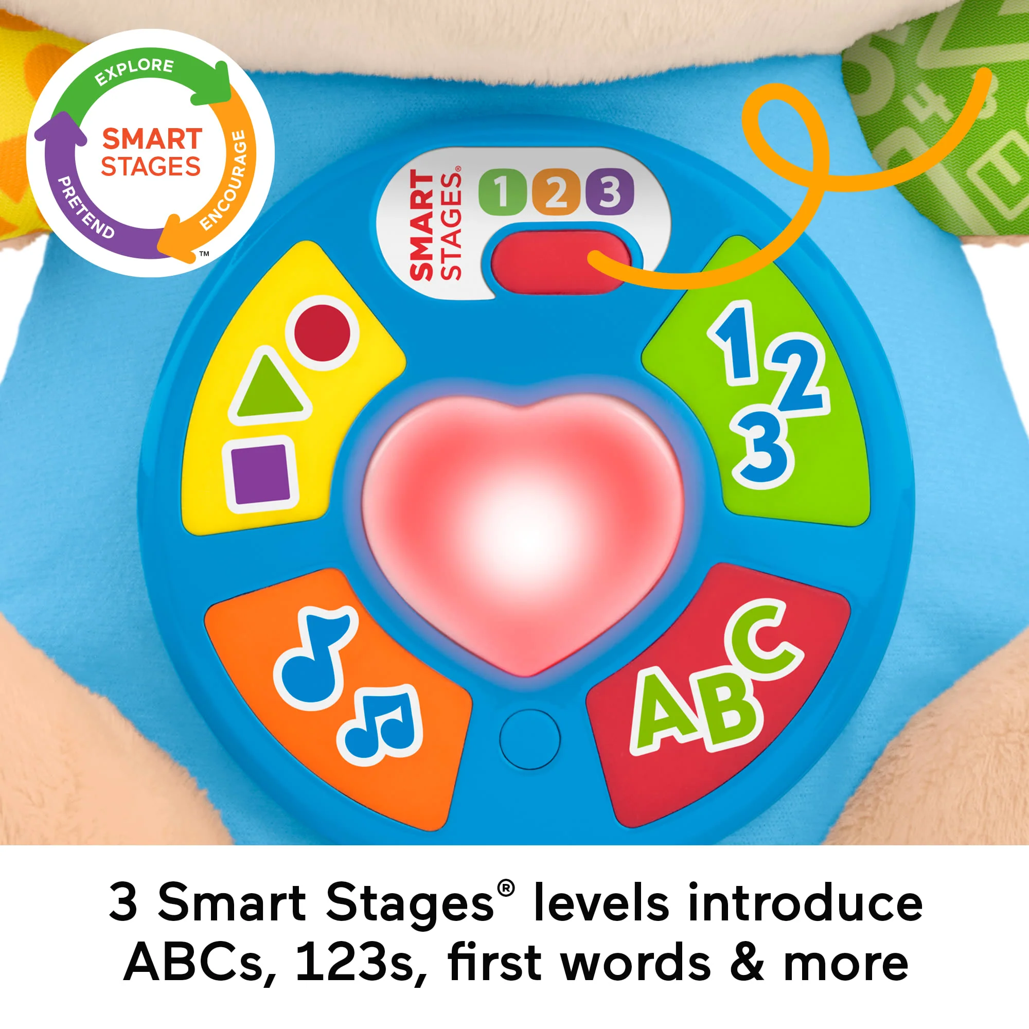 Fisher-Price Laugh & Learn Smart Stages Puppy Plush Baby Musical Learning Toy, Multilanguage Version - Image 3