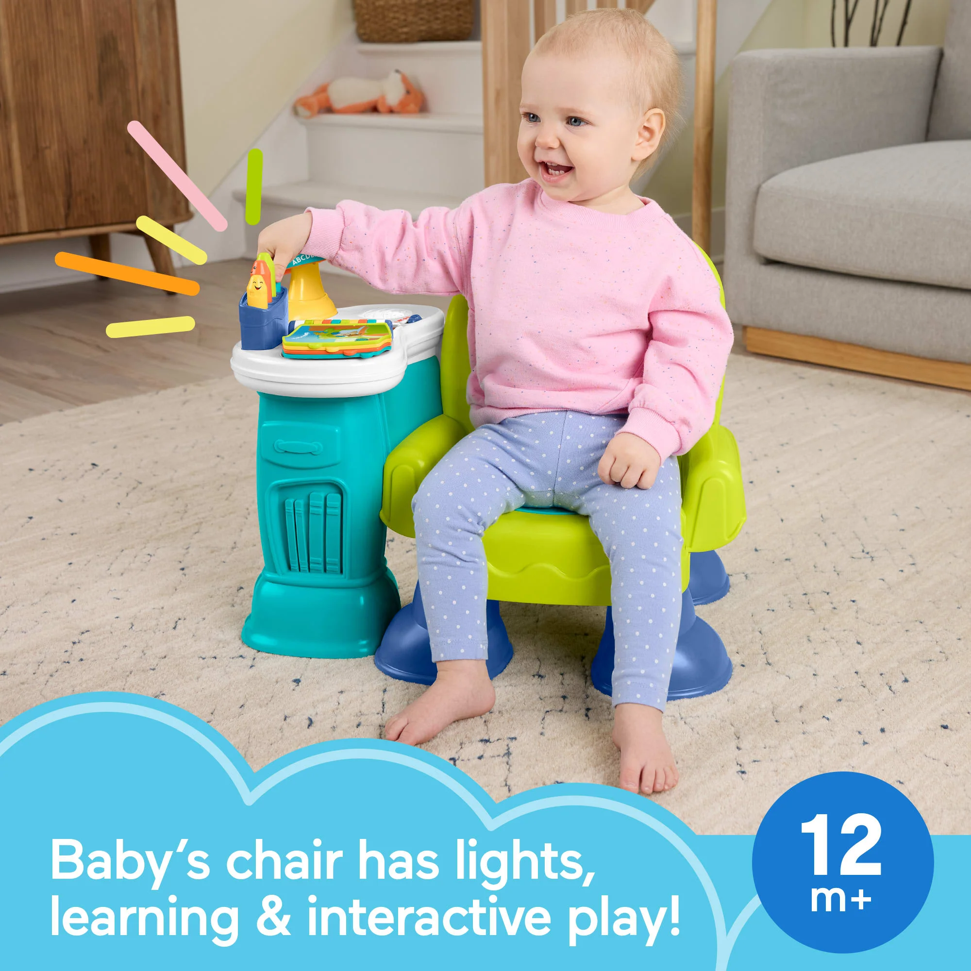Fisher-Price Laugh & Learn Song & Story Learning Chair interactive Toddler Toy - Image 2