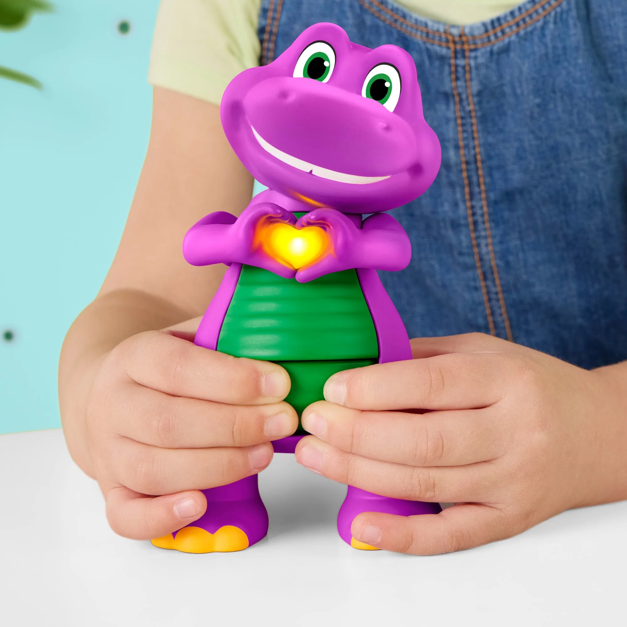 Figurine Jouet Barney Mains en Cur Le Monde de Barney de Fisher-Price Avec Musique et Lumières Pour enfants - Image 2