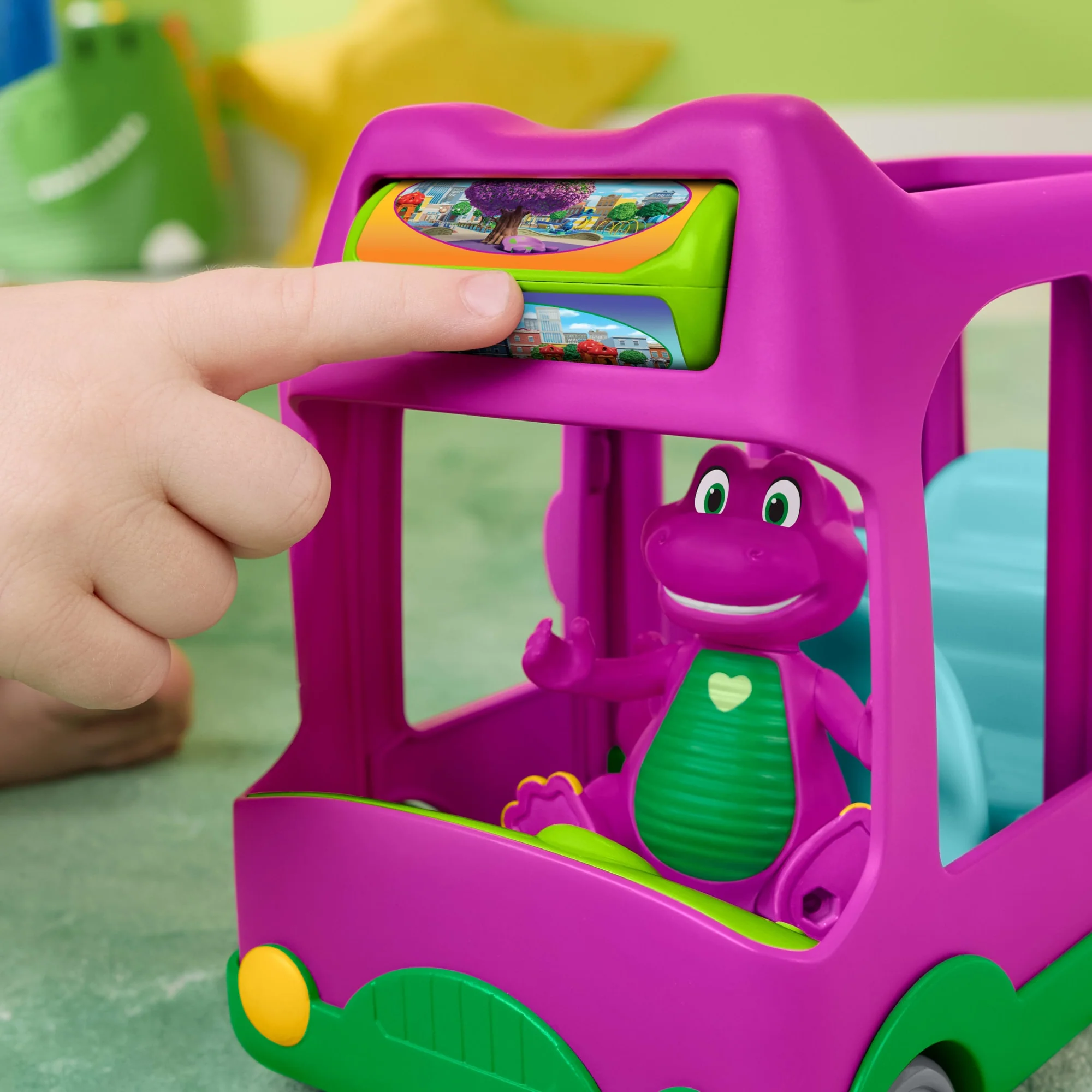 Véhicule Jouet à Pousser L’Autobus des Aventures et Figurine de Barney Le Monde de Barney de Fisher-Price, - Image 3