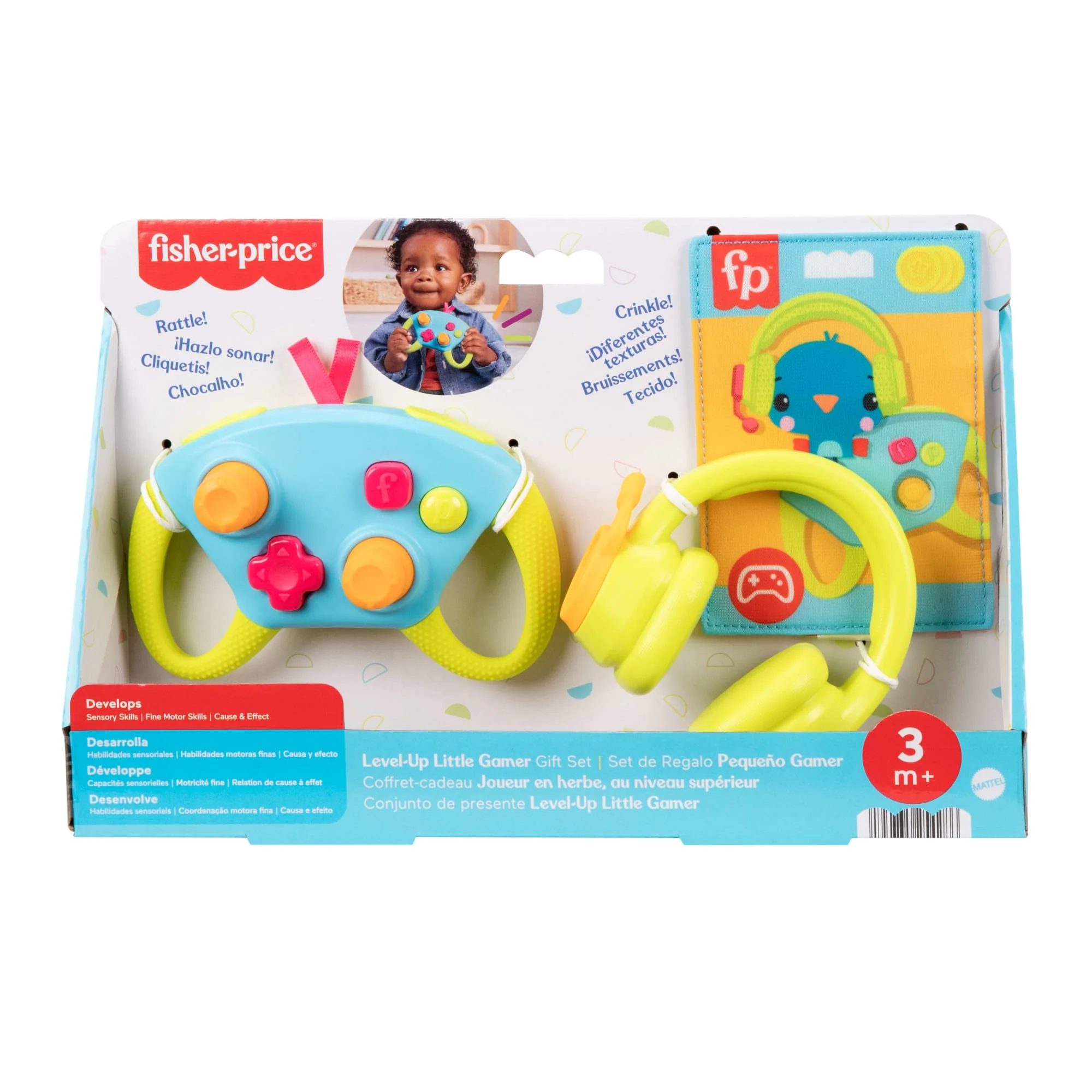 Fisher-Price Level-Up Little Gamer Gift Set, 3 Developmental Baby Toys For Newborns - Image 6