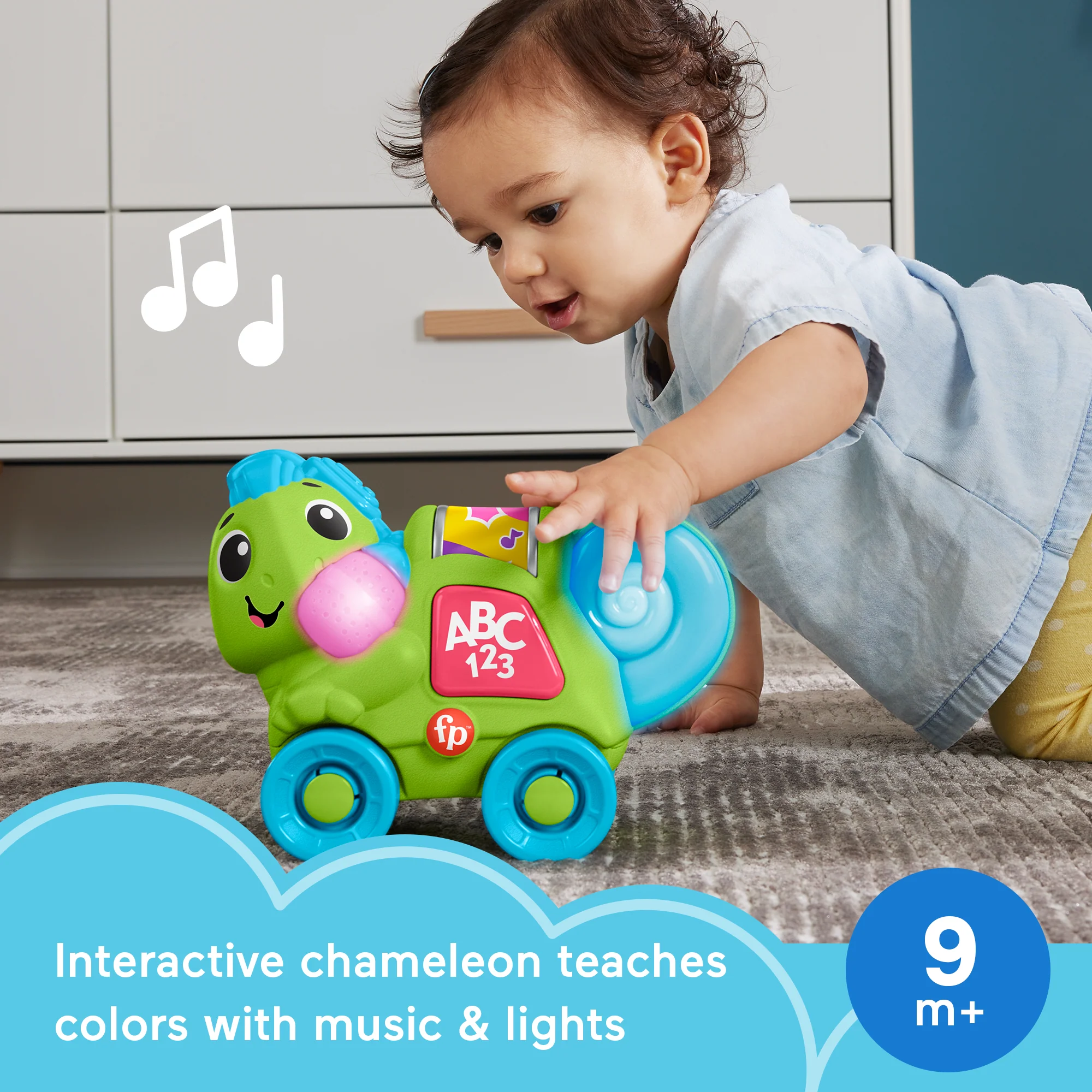 Fisher-Price Link Squad Crawl ‘n Colors Chameleon Baby Learning Toy With Music & Lights - Image 2