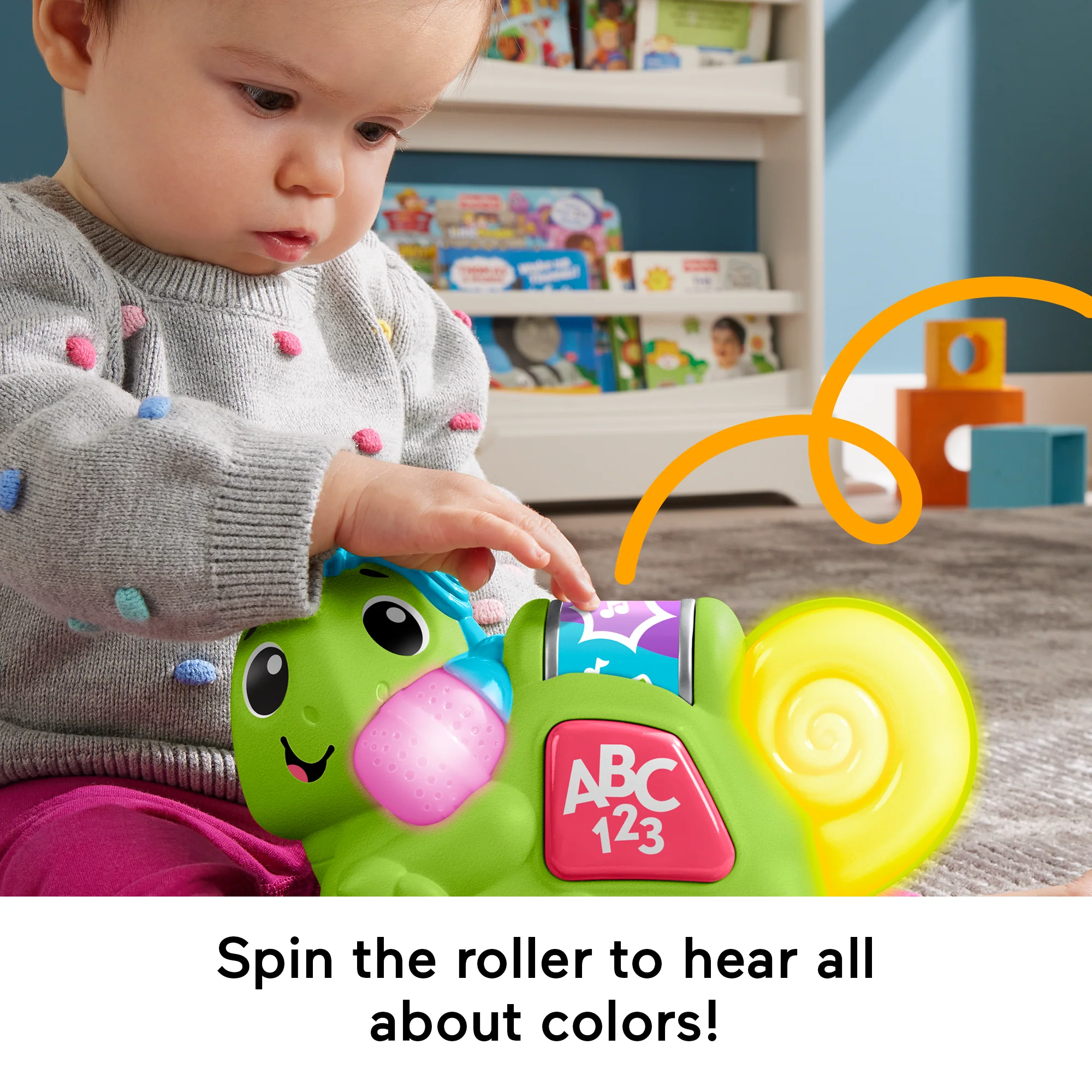 Fisher-Price Link Squad Crawl ‘n Colors Chameleon Baby Learning Toy With Music & Lights - Image 4