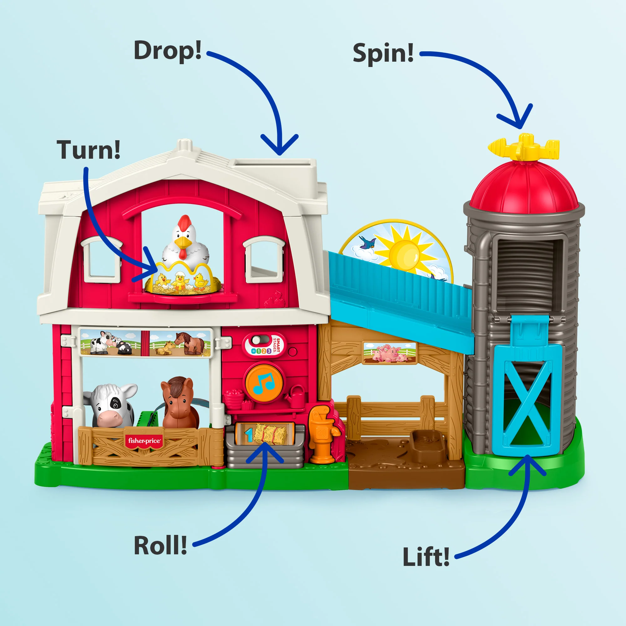 Fisher-Price Little People Caring Fun Animal Farm Playset Toddler Learning Toy, Multilanguage Version - Image 5
