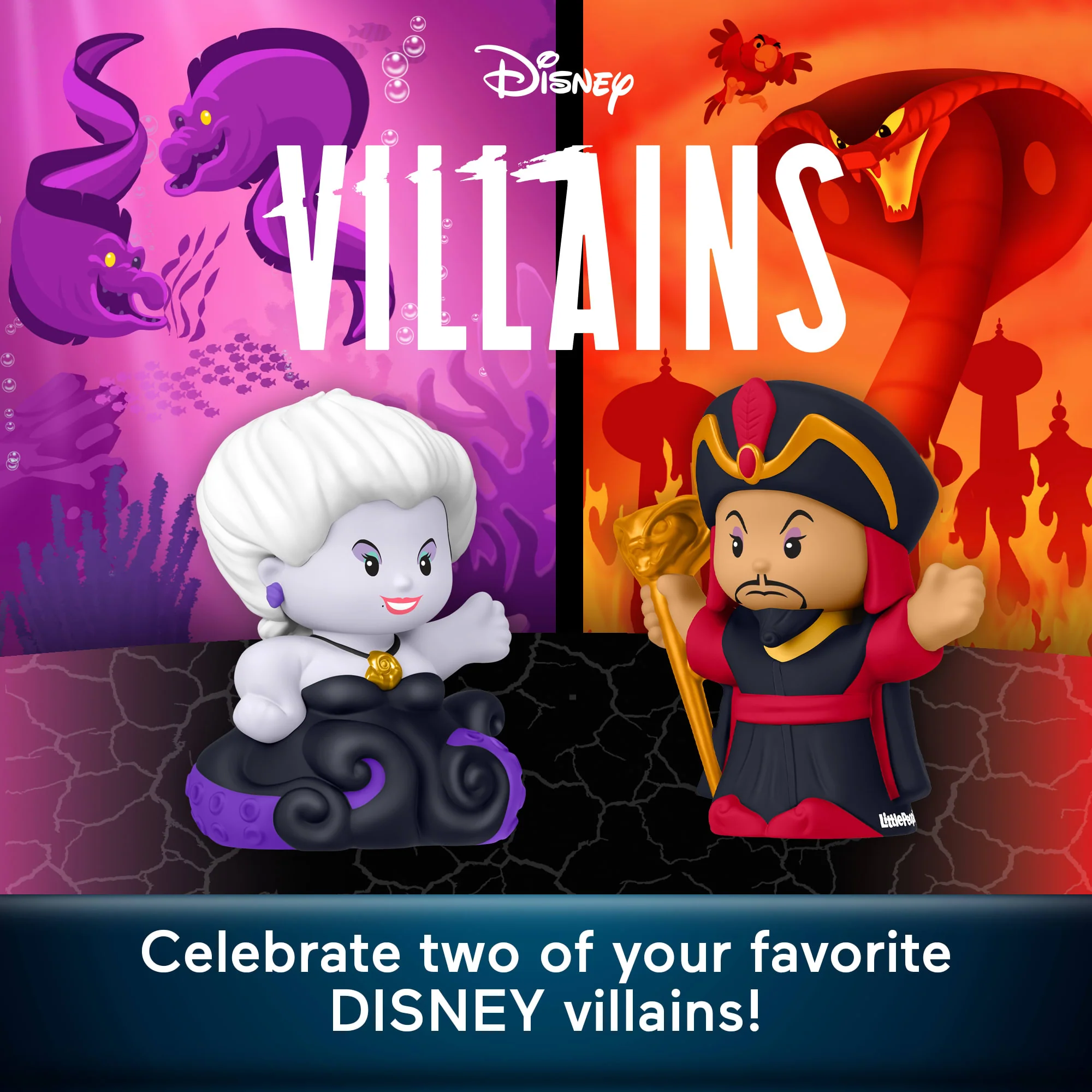 Little People Collector Disney Villains Jafar & Ursula Special Edition Set For Fans, 2 Figures - Image 2
