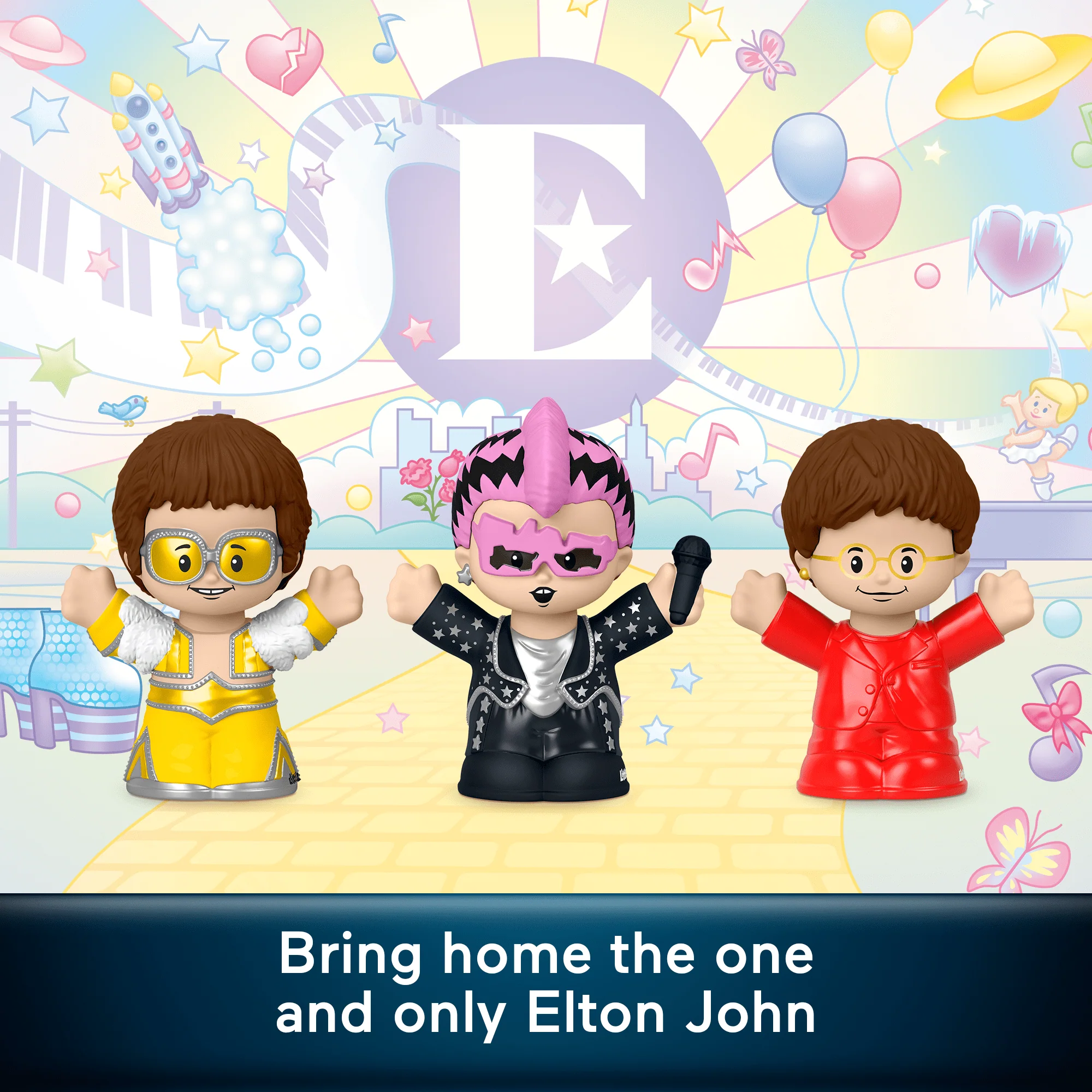 Little People Collector Elton John Special Edition Set For Adults & Fans, 3 Figures - Image 2