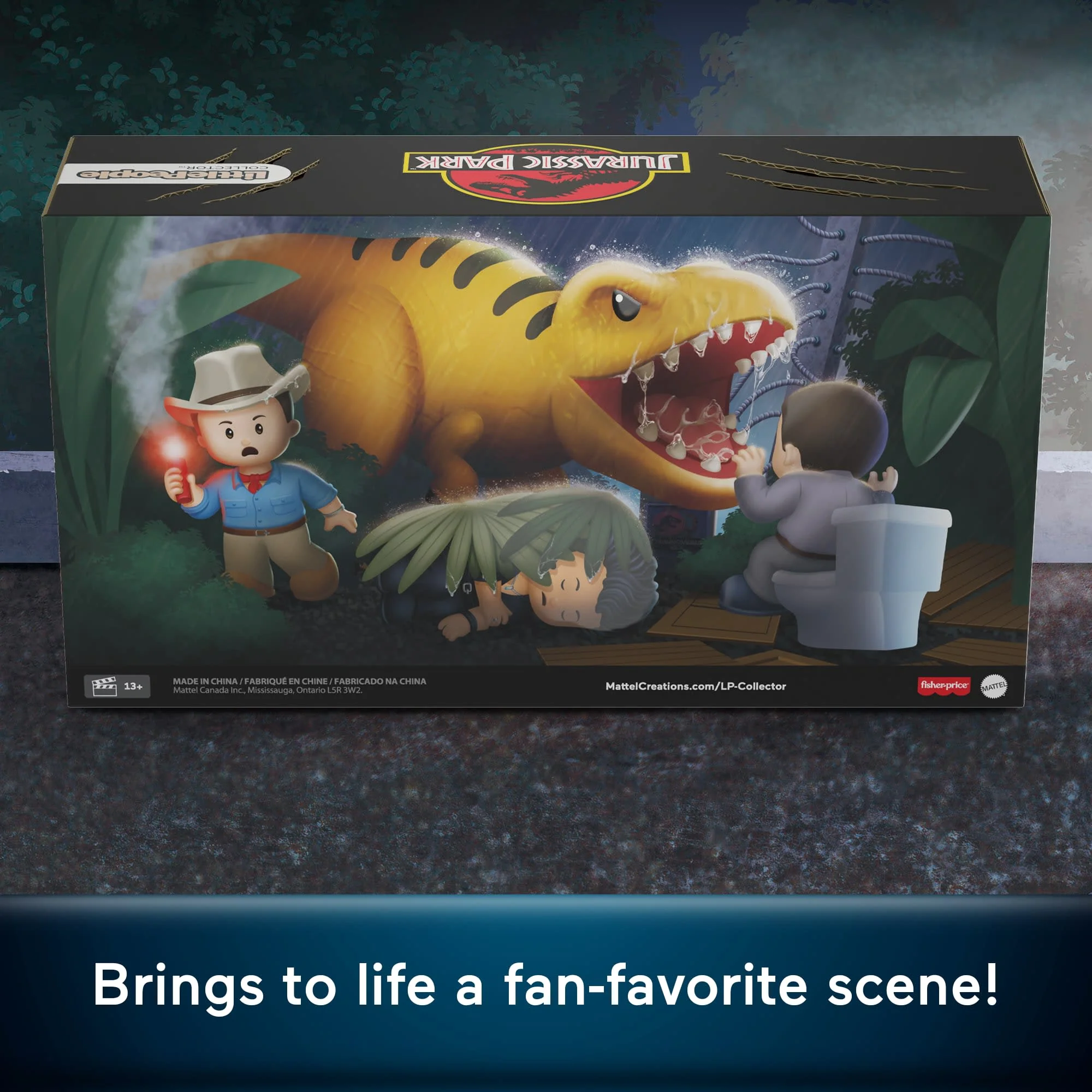Little People Collector Jurassic Park Special Edition Set With Dinosaur For Movie Fans, 3 Figures - Image 4