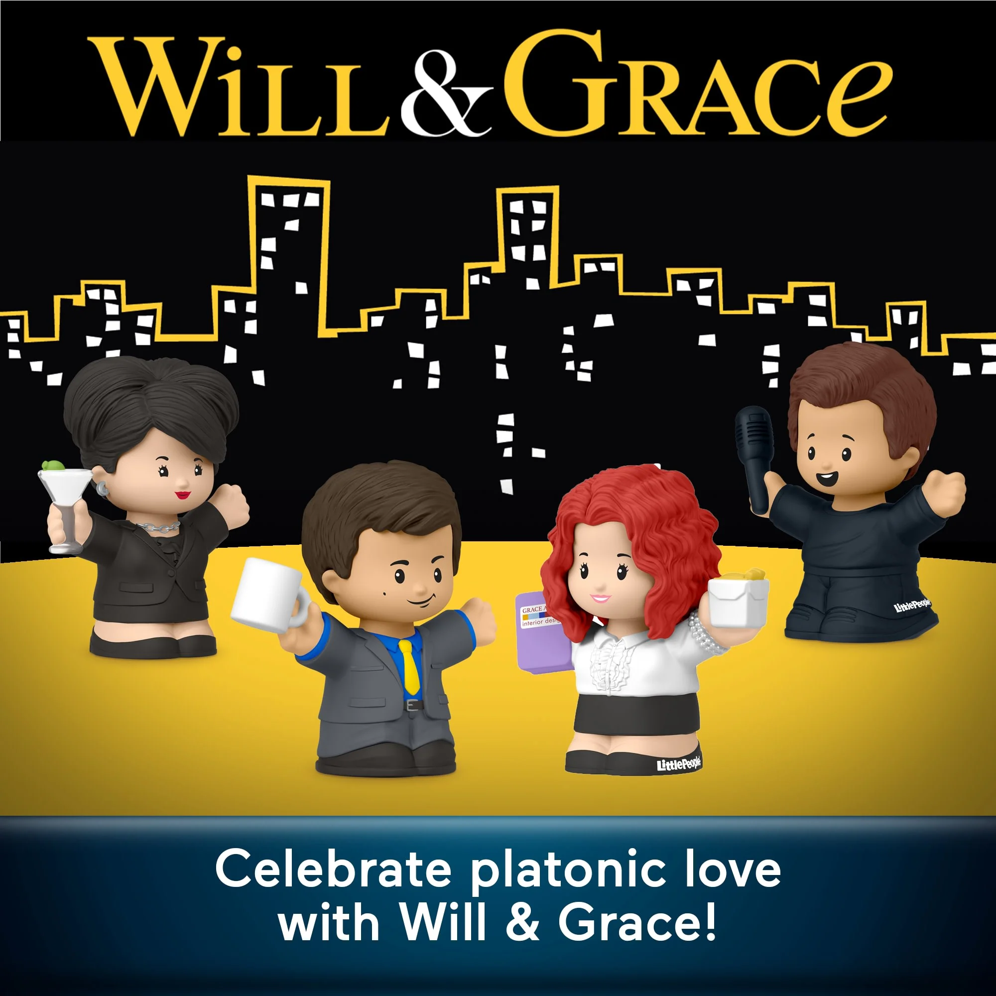 Little People Collector Will And Grace Tv Series Special Edition Set For Adults & Fans, 4 Figures - Image 2