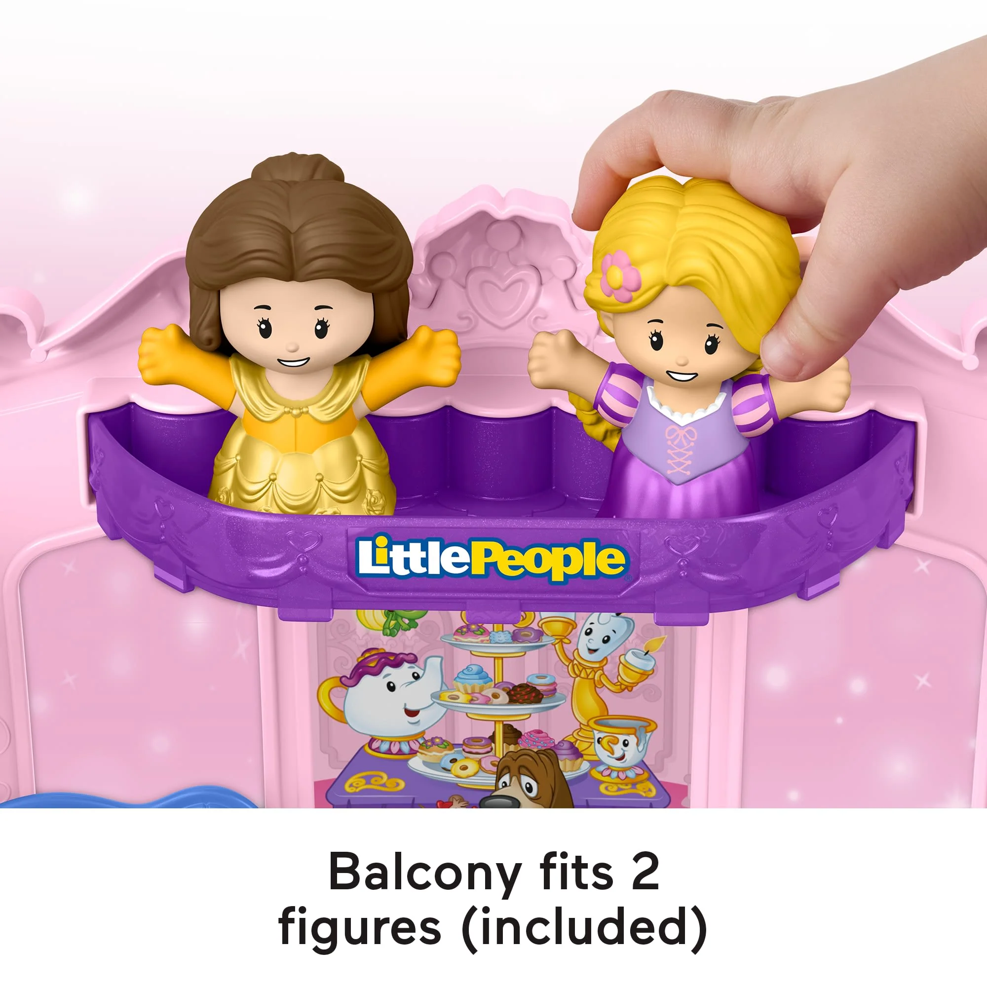 Fisher-Price Little People Disney Princess Pull-Along Musical Carriage Toddler Toy With 2 Figures - Image 5