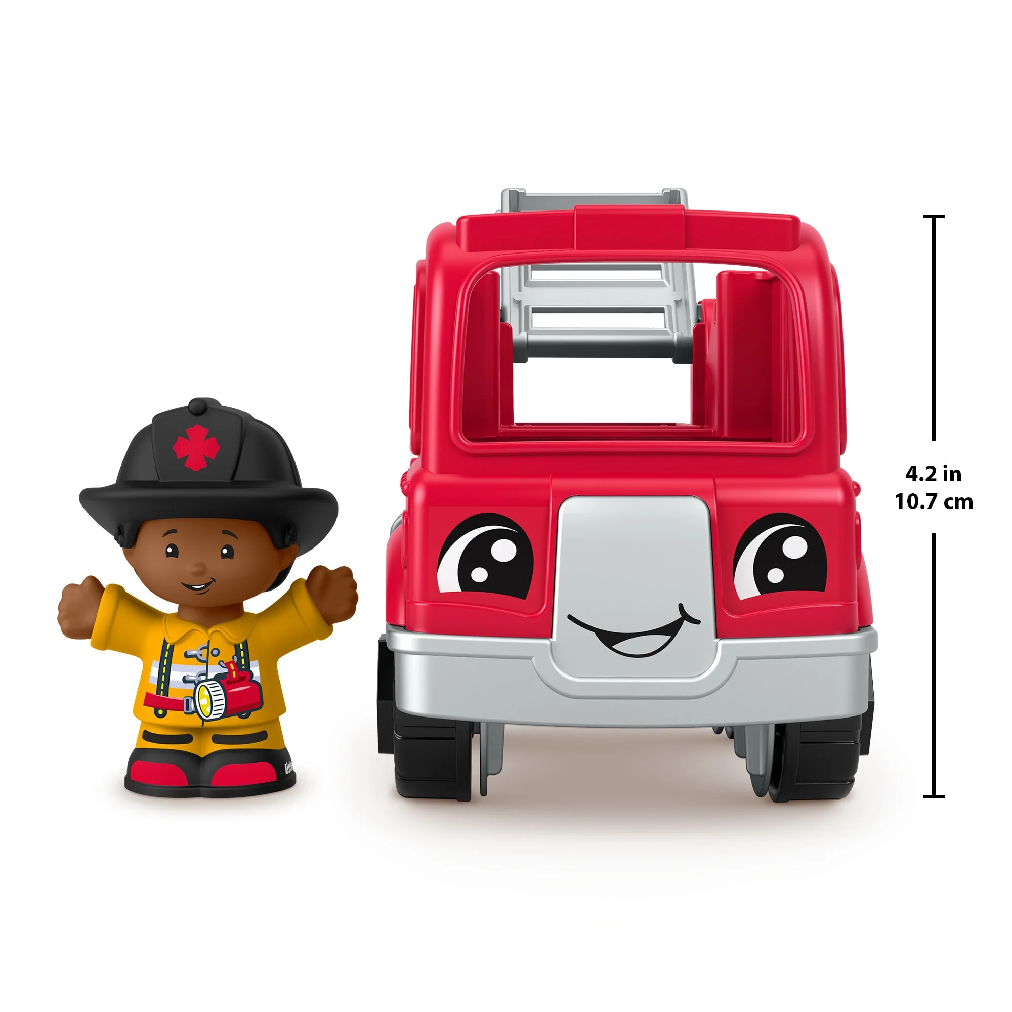 Fisher-Price Little People Toy Firetruck & Firefighter Figure Set For Toddlers, 2 Pieces - Image 5