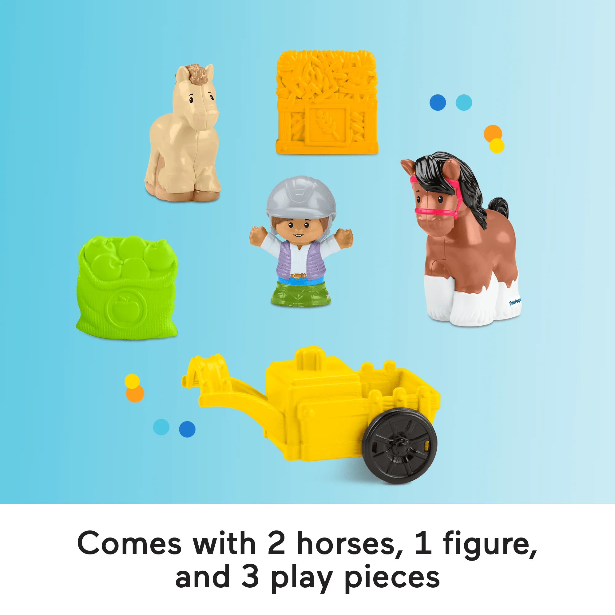 Fisher-Price Little People Friendly Horses Stable Toddler Playset With Sounds, 6 Play Pieces - Image 5