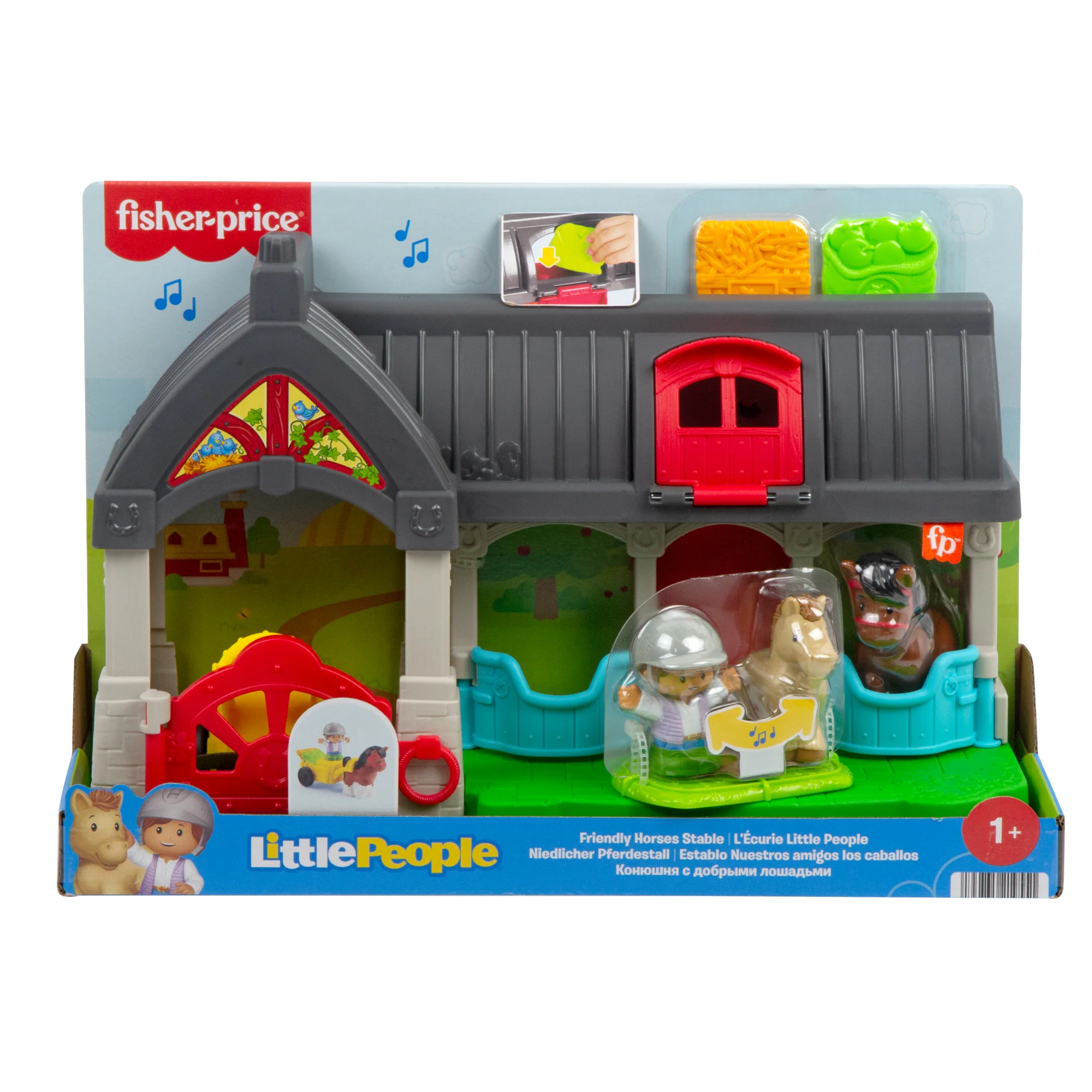 Fisher-Price Little People Friendly Horses Stable Toddler Playset With Sounds, 6 Play Pieces - Image 6