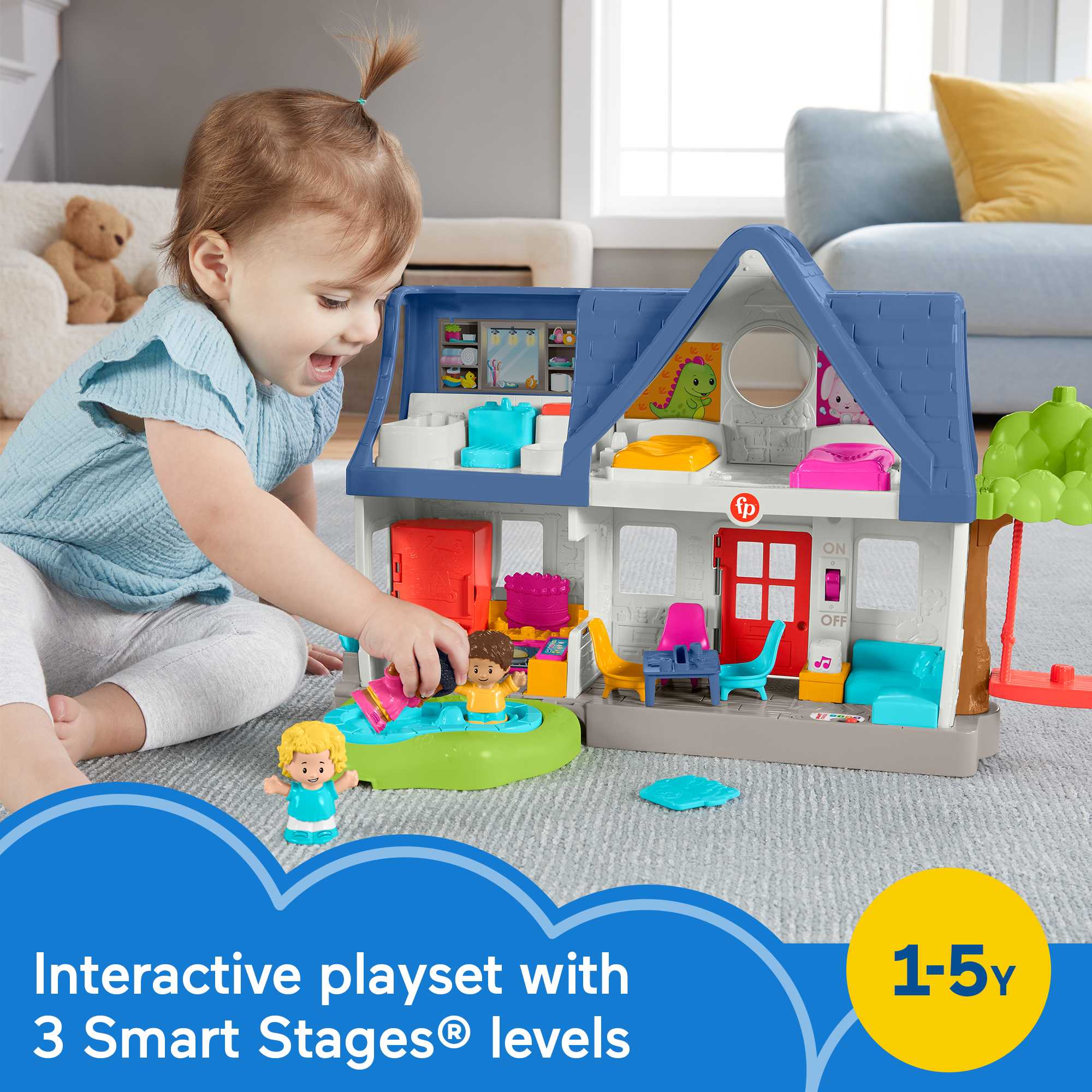 Little People Toddler Learning Toy, Playset With Figures And Music, Friends Together Play House - Image 3