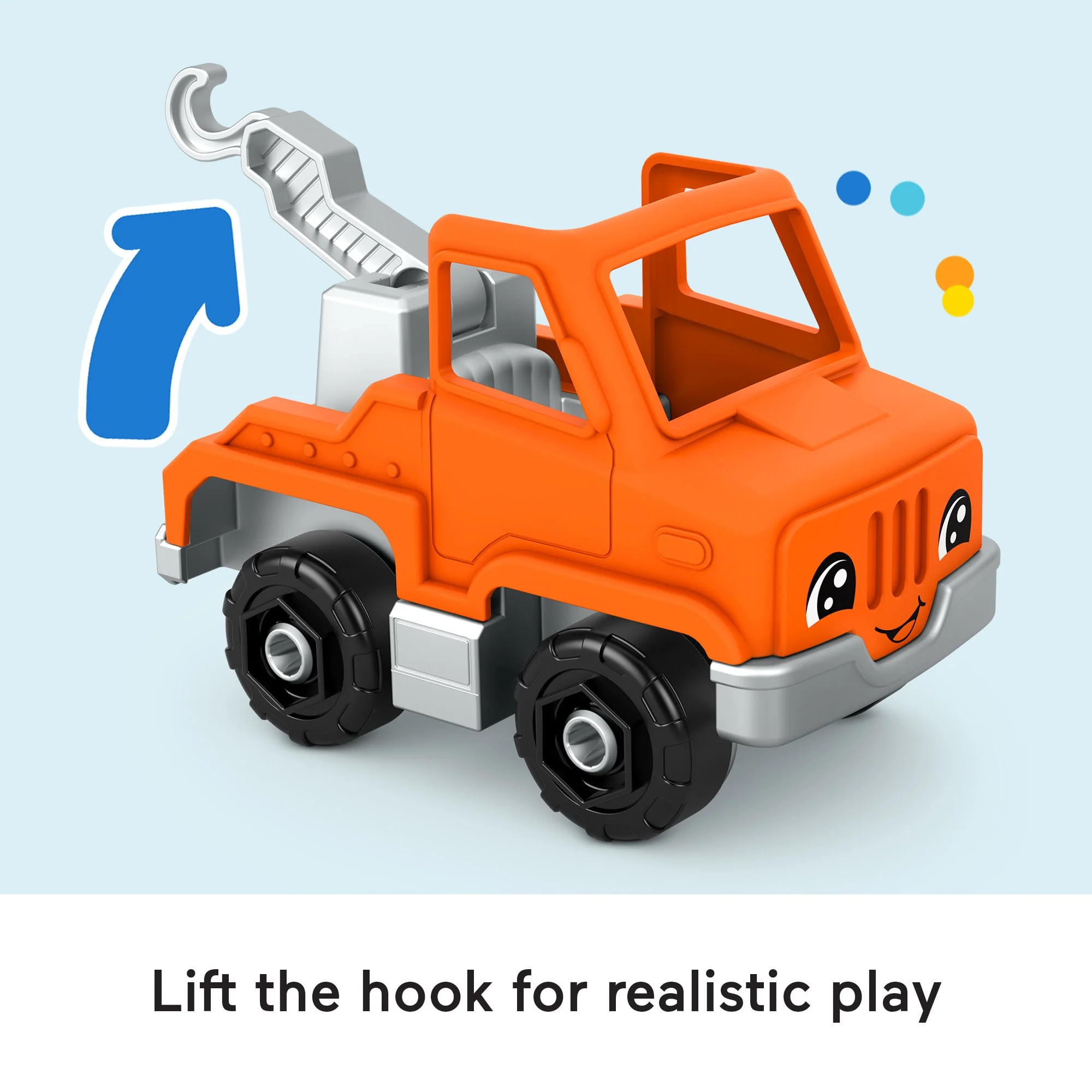 Fisher-Price Little People Help And Go Tow Truck & Figure Set For Toddlers, 2 Pieces - Image 3