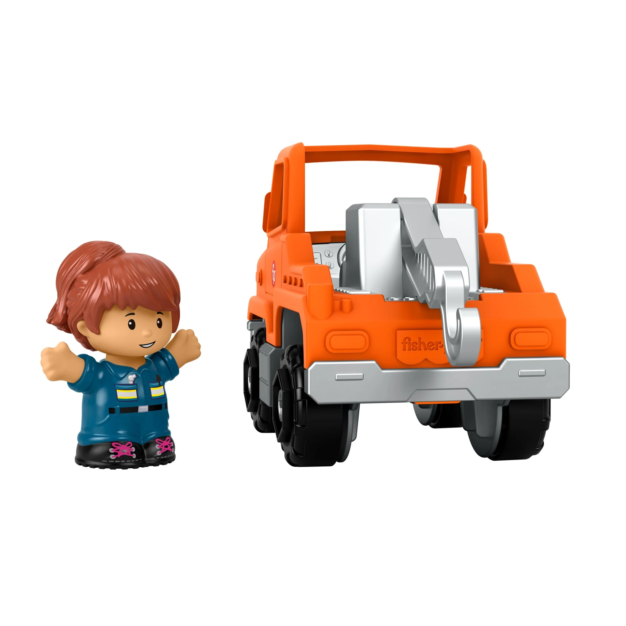 Fisher-Price Little People Help And Go Tow Truck & Figure Set For Toddlers, 2 Pieces - Image 9