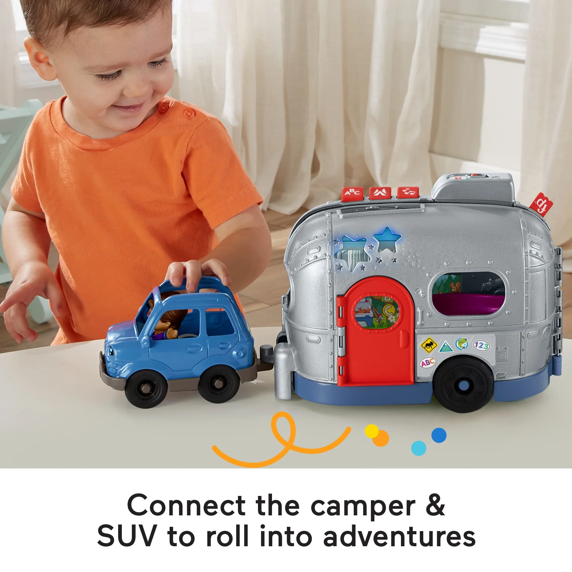 Fisher-Price Little People Light-Up Learning Camper Electronic Toy Rv For Toddlers, 8 Pieces - Image 4
