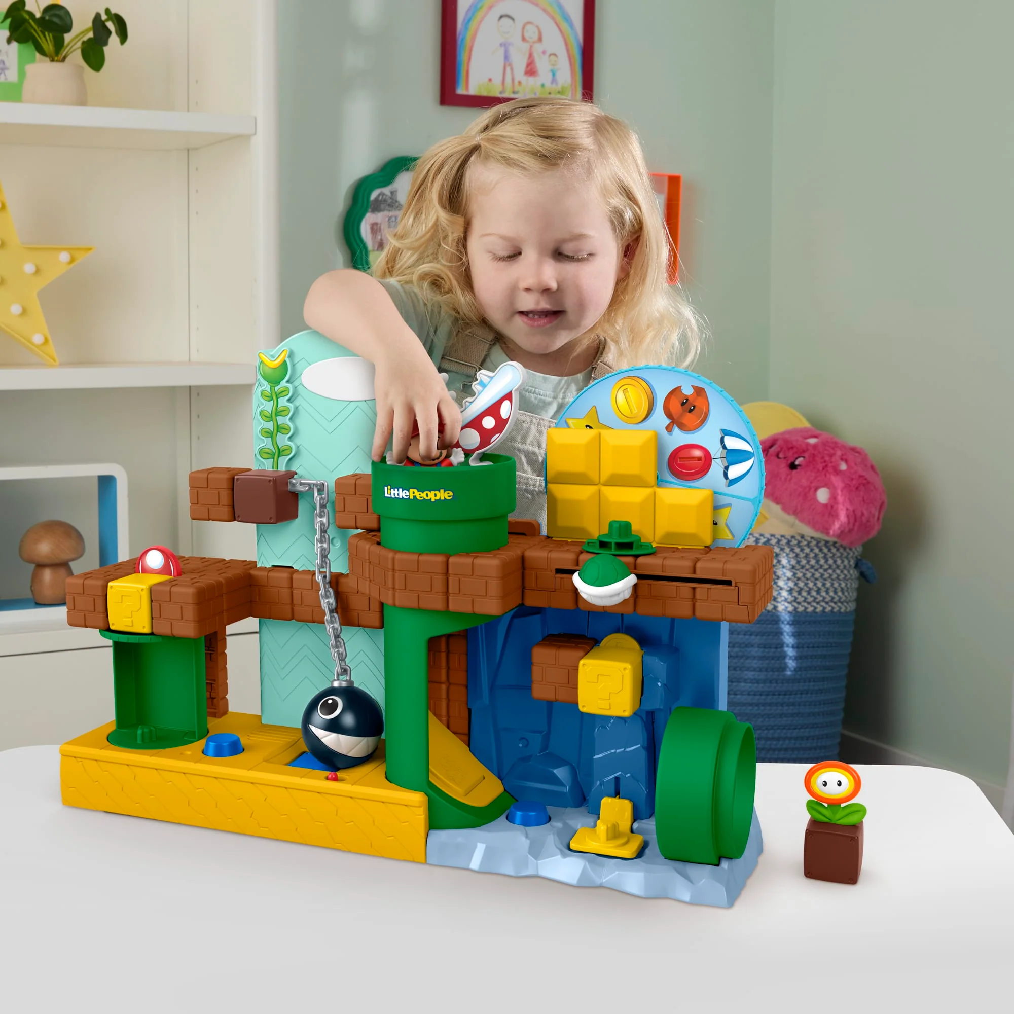 Fisher-Price Little People My Mario Adventure Playset, Musical Toddler Toy With 2 Figures - Image 2