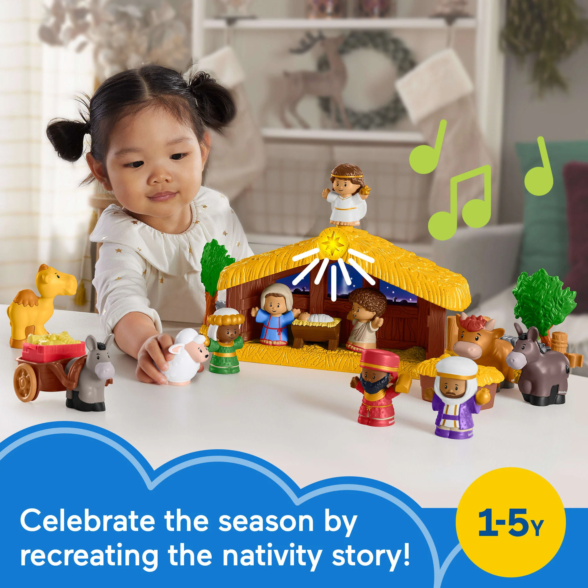 Fisher-Price Little People Nativity Set For Toddlers With Light & Music, 18 Play Pieces - Image 2