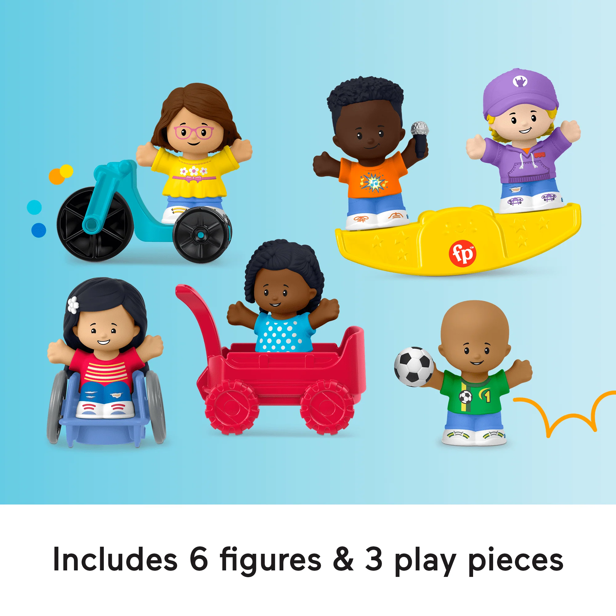 Fisher-Price Little People Play For All Figure And Accessory Pack For Toddlers, 9 Pieces - Image 11