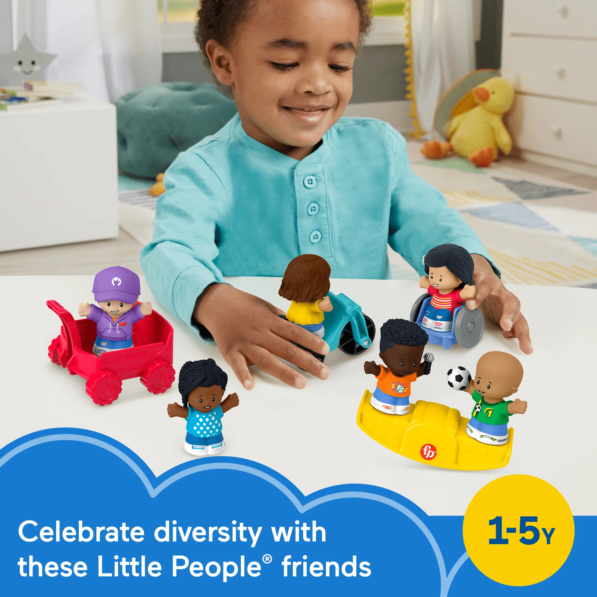 Fisher-Price Little People Play For All Figure And Accessory Pack For Toddlers, 9 Pieces - Image 2