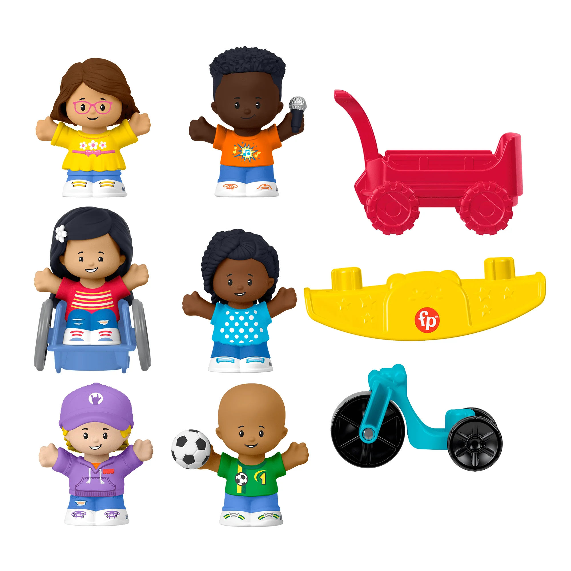 Fisher-Price Little People Play For All Figure And Accessory Pack For Toddlers, 9 Pieces - Image 7