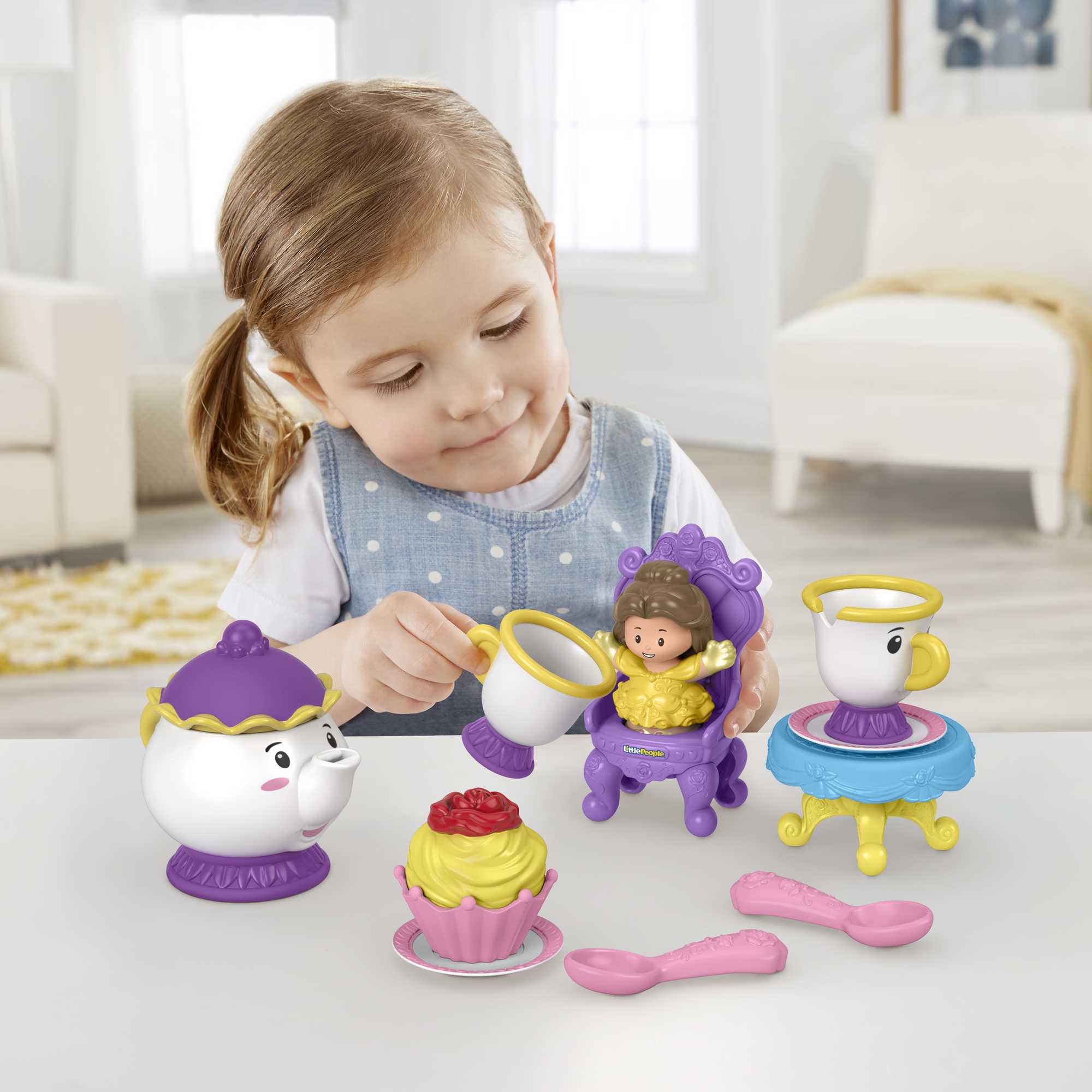 Little People Princesses Disney Coffret L’Heure du thé Avec Belle - Image 2