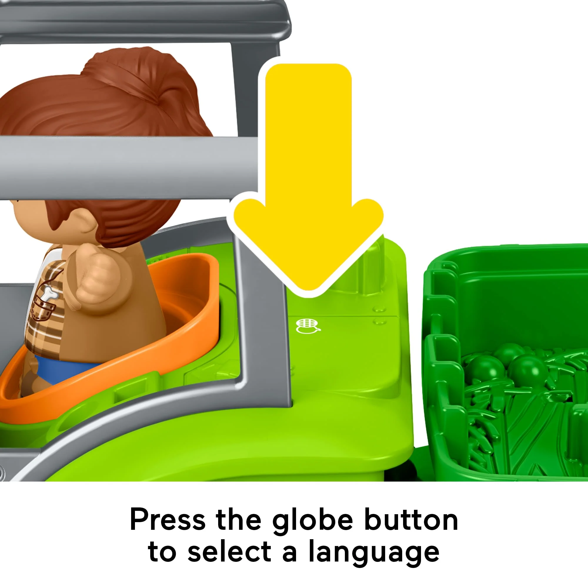 Fisher-Price Little People Push & Play Tractor, Musical Toy Farm Vehicle & 2 Figures For Toddlers, Multilanguage Version - Image 3
