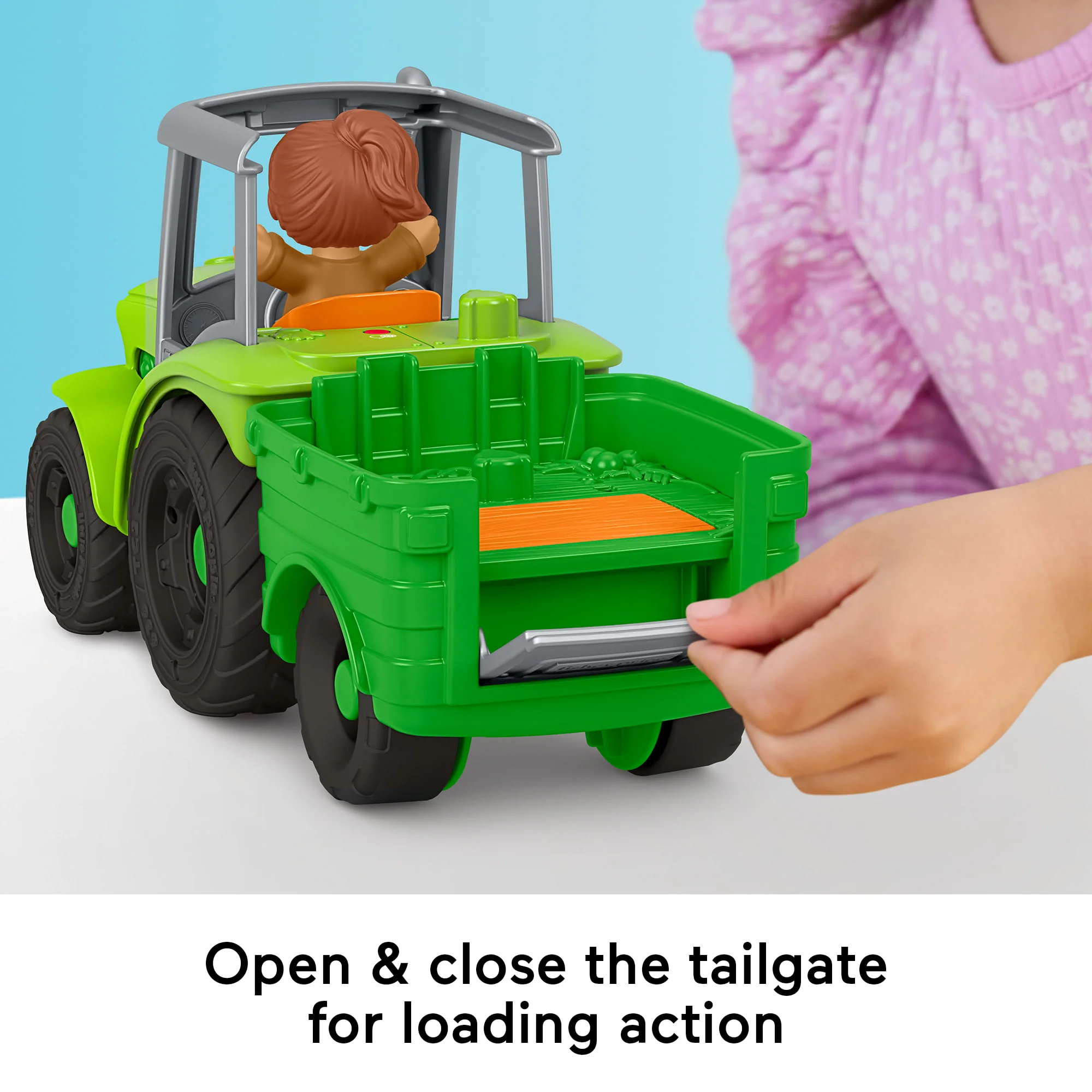 Fisher-Price Little People Push & Play Tractor, Musical Toy Farm Vehicle & 2 Figures For Toddlers, Multilanguage Version - Image 5